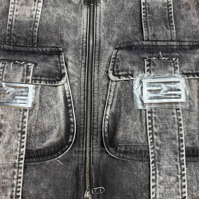 Fendi Fendi Black Denim A-Line Mini Skirt . Size 22" - 6 Thumbnail