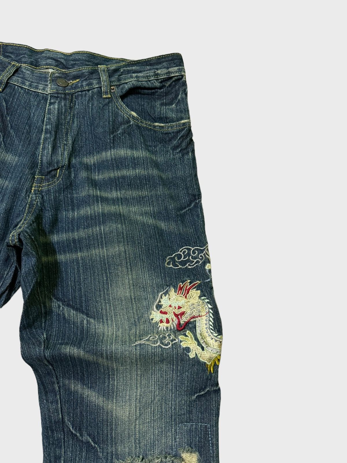 Vintage VINTAGE JAPANESE TRADITION SOLBERRY DRAGON EMBROIDERED DENIM Size US 30 / EU 46 - 5 Thumbnail