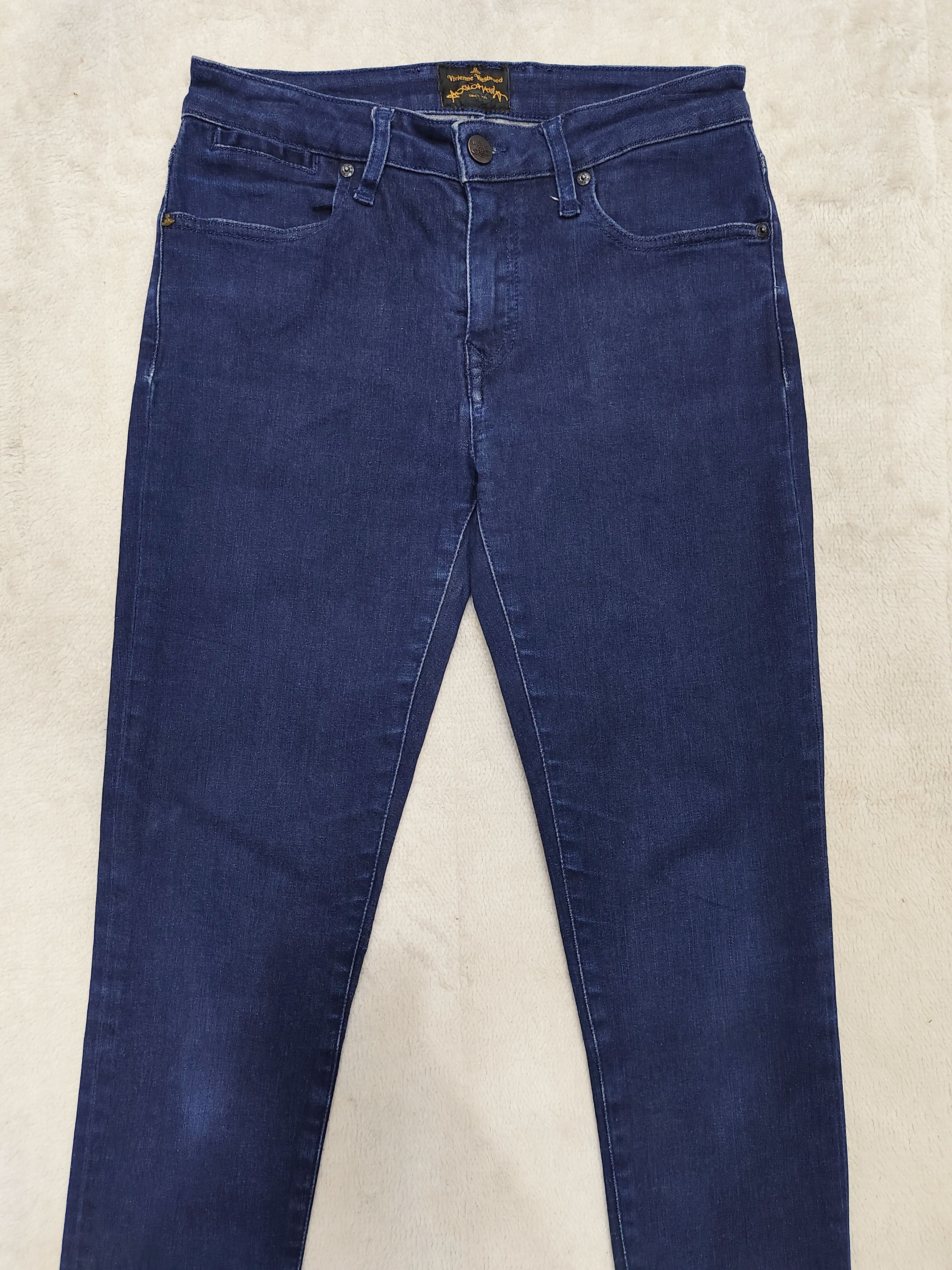 Vivienne Westwood V.W🇬🇧 Studded Orb Pocket Punk Rock Wash Skinny Jeans Size 28" / US 6 / IT 42 - 5 Thumbnail