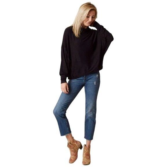 Free People Free People Black Dolman Turtleneck Top Size S / US 4 / IT 40 - 2 Thumbnail