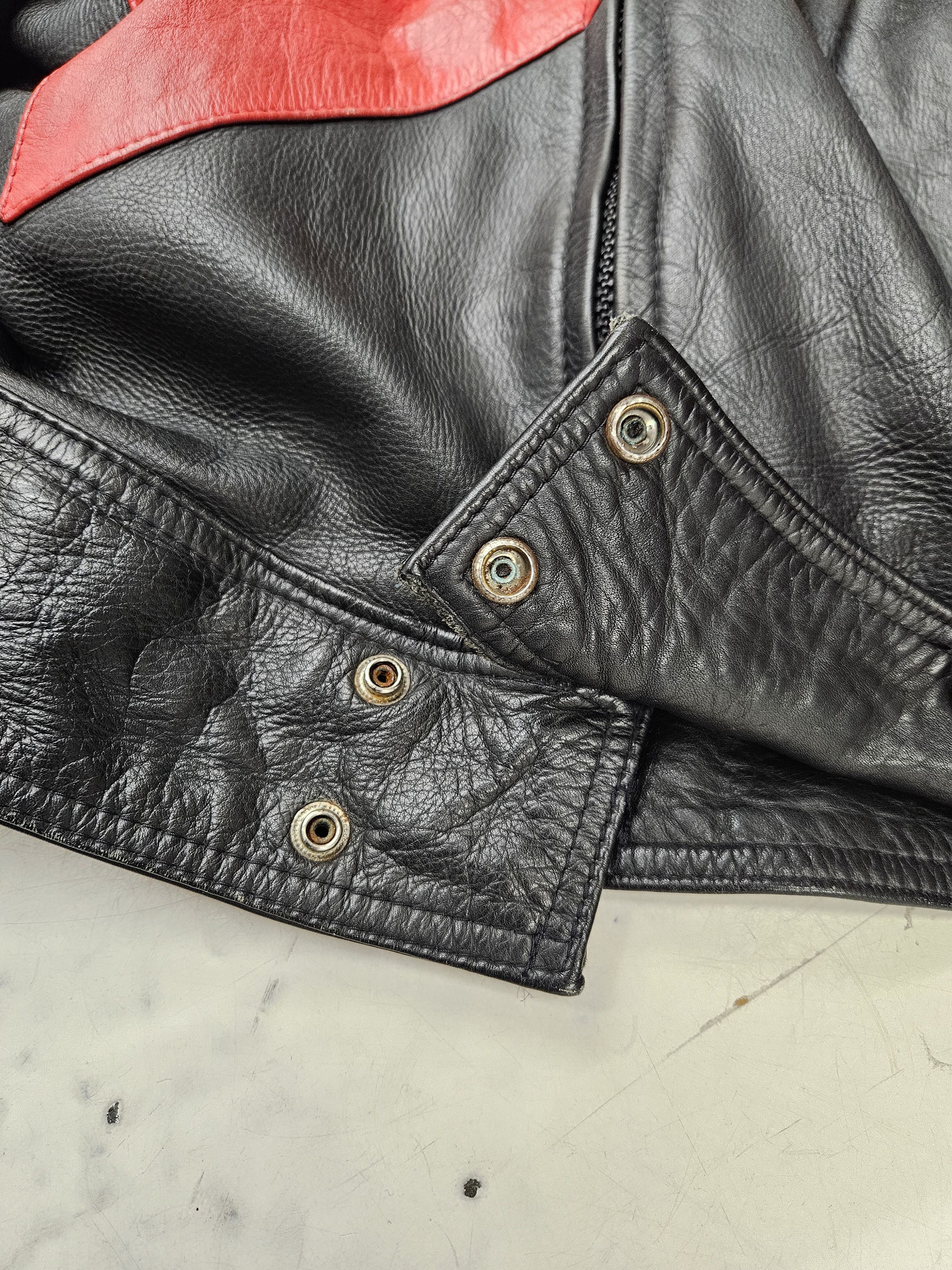 Genuine Leather × Vintage Vintage distressed biker racing leather jacket Size US S / EU 44-46 / 1 - 18 Thumbnail