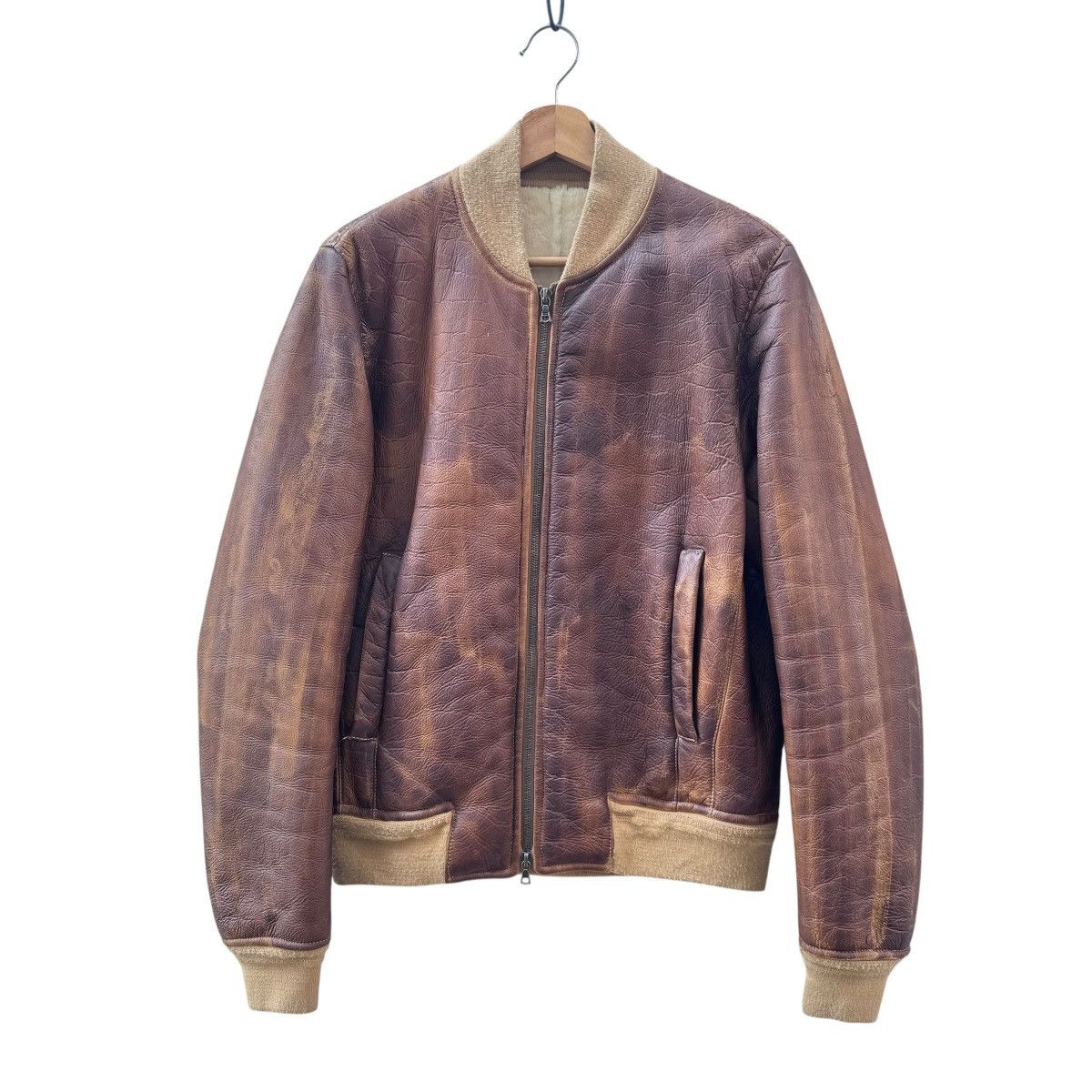 Leather Elia Quaglicia Workshop Shearling Leather Bomber Jacket Size US M / EU 48-50 / 2 - 2 Thumbnail