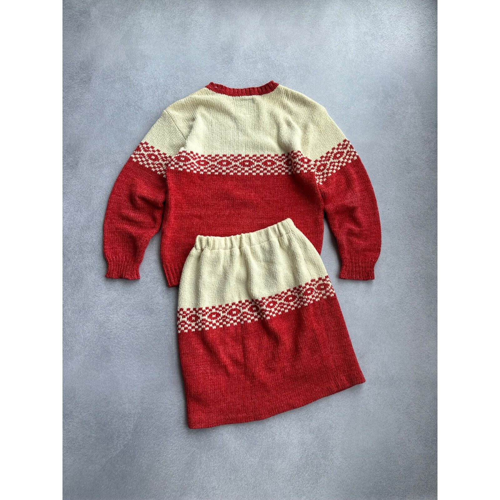 Japanese Brand VTG Japan Tokyo Woman Knitted Hearts Sweater & SkirtSuit Size 26" / US 2 / IT 38 - 13 Thumbnail