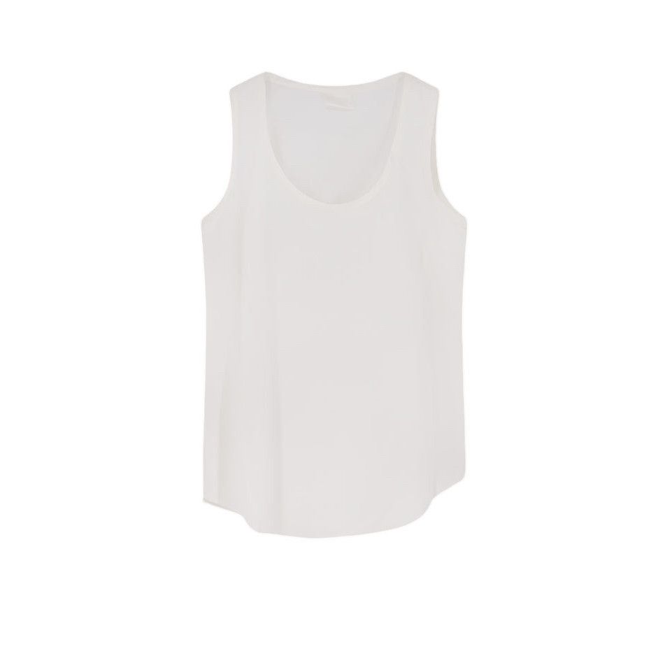 Brunello Cucinelli BRUNELLO CUCINELLI $1050 White Stretch Silk Satin Reversible Size M / US 6-8 / IT 42-44 - 1 Thumbnail