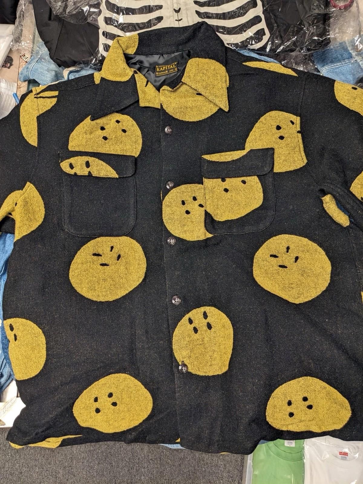 Kapital Kapital Buttons Smiley Button Up Jacket Black Size 4 Size US XL / EU 56 / 4 - 5 Thumbnail