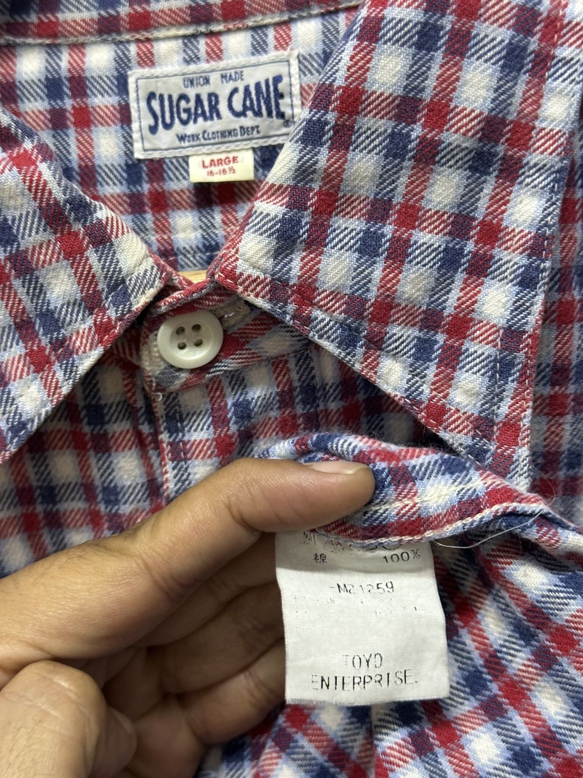 Sugar Cane × Toyo Enterprises Vintage Sugar Cane Flannel Checkered Double Pocket Button Up Size US L / EU 52-54 / 3 - 8 Thumbnail