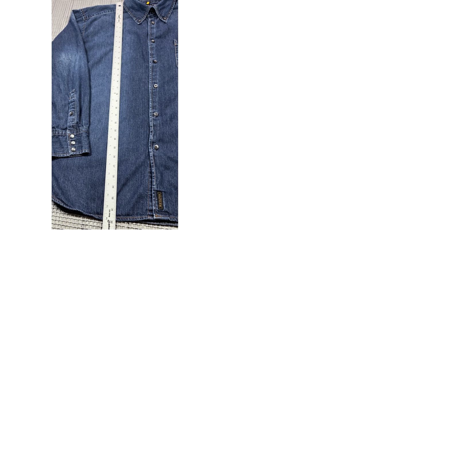 Tommy Hilfiger VINTAGE Tommy Hilfiger Denim Shirt XL Indigo Blue Pearl Snap Sleeve Button Western Size US XL / EU 56 / 4 - 10 Thumbnail