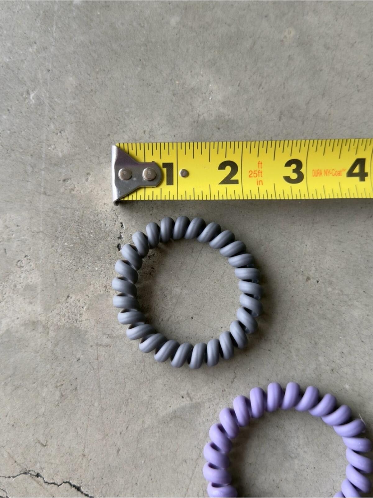 Other Coil Hair Tie 3pc Set / Spiral Hair Elastics / Purple Gray Size ONE SIZE - 2 Thumbnail