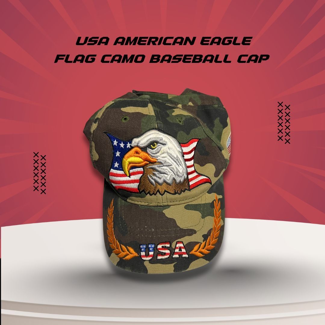 Other USA American Eagle Flag Camo Baseball Cap Size ONE SIZE - 1 Thumbnail