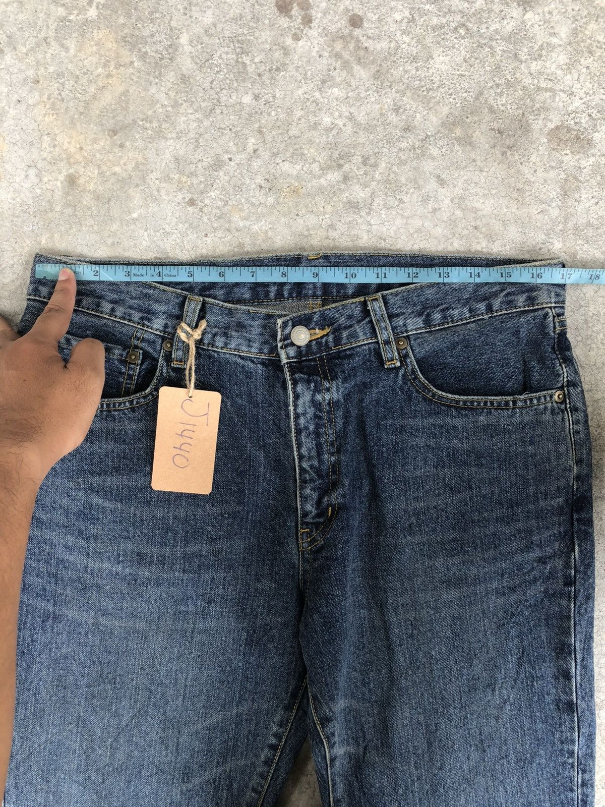If Six Was Nine Japanese Uniqlo Flared Jeans Distressed Bootcut Size US 33 - 20 Thumbnail