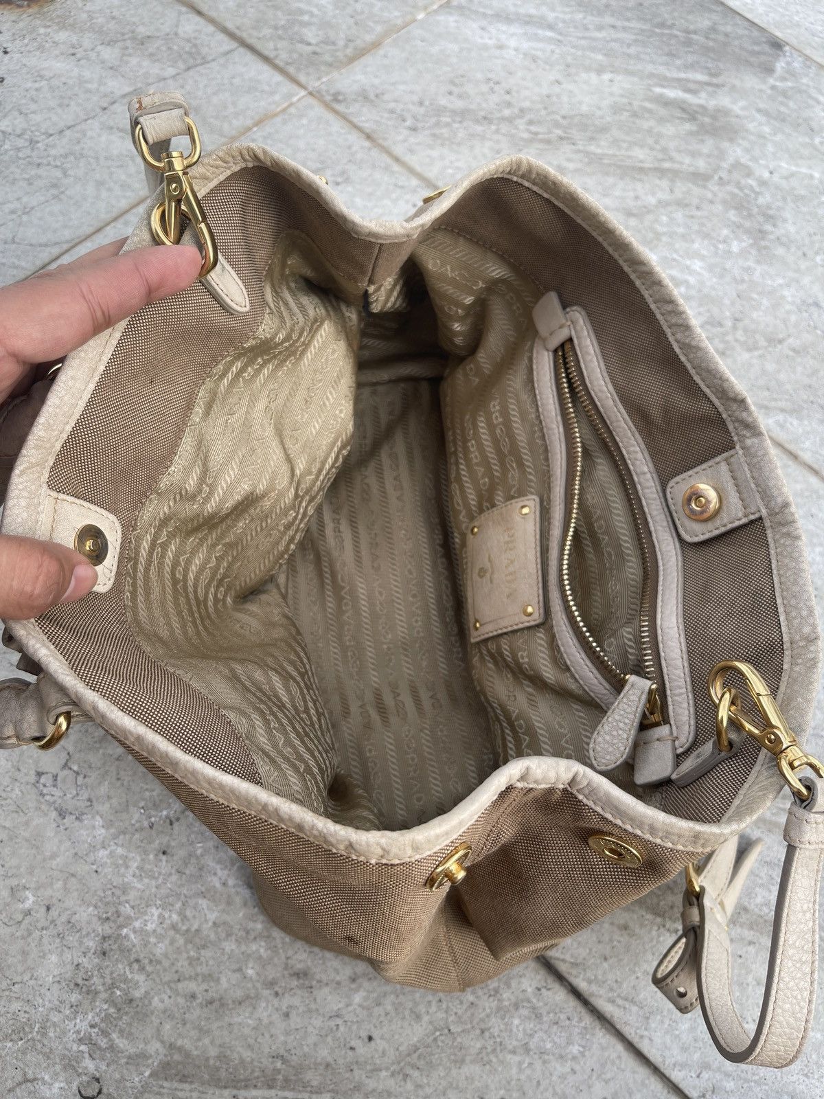Prada Prada Logo Jacquard Canvas Bag Size ONE SIZE - 19 Thumbnail
