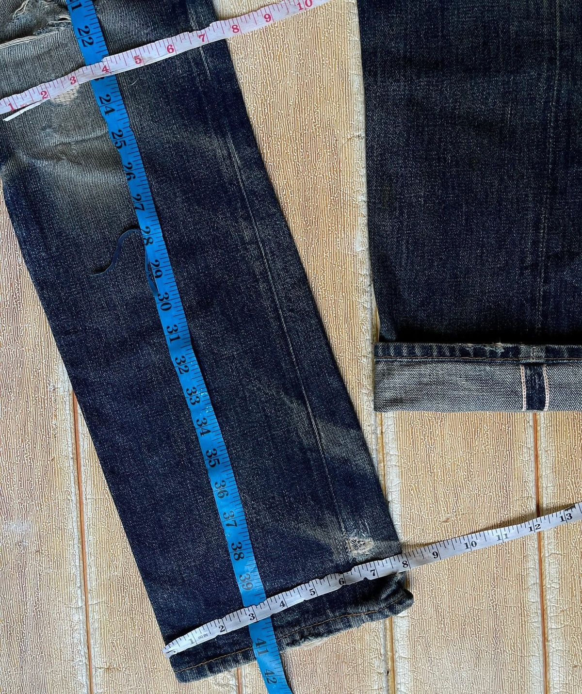 Levi's Vintage Clothing Vintage 90s Levis 501xx Lvc Rework Leather Selvedge jeans Size US 30 / EU 46 - 14 Thumbnail