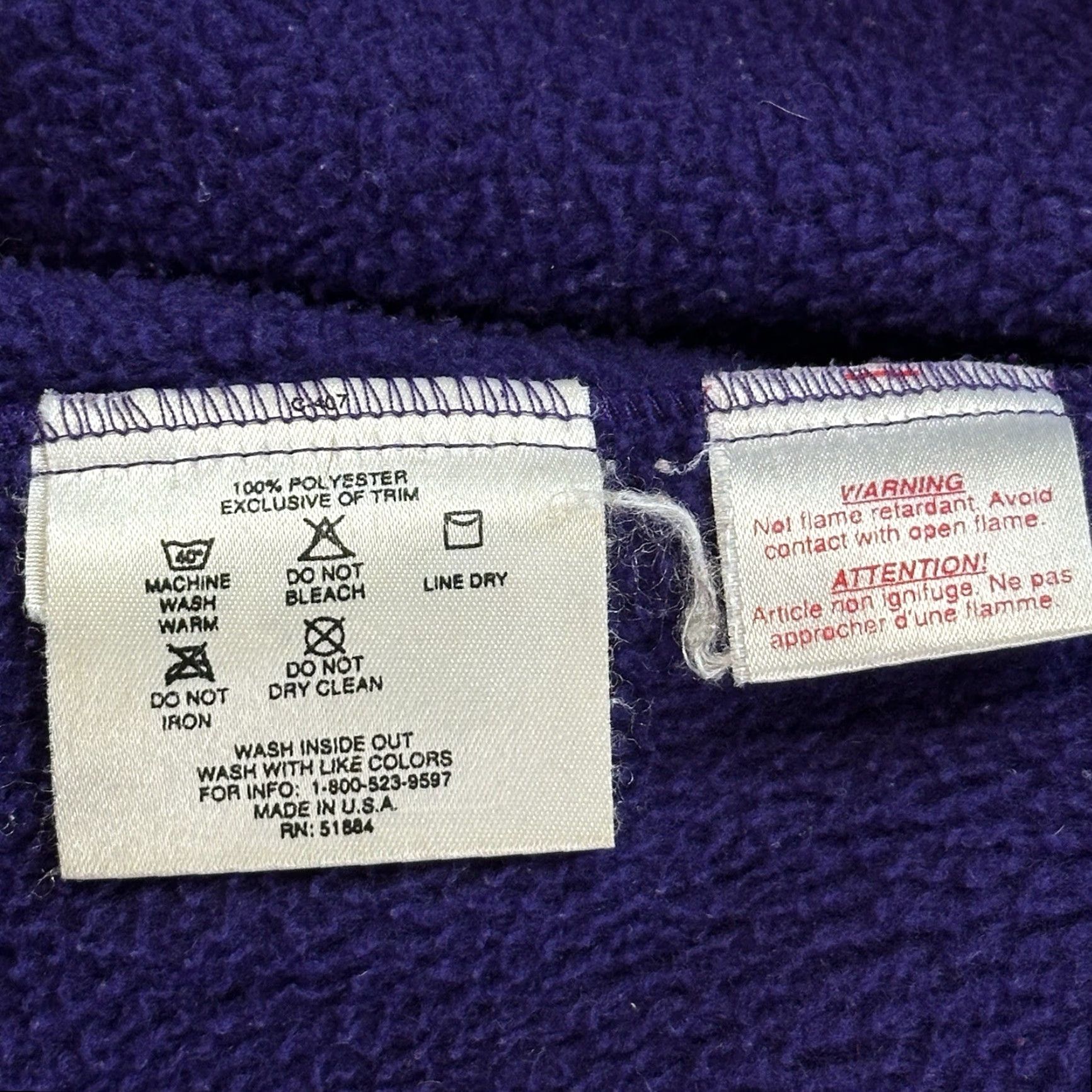 Patagonia VINTAGE Patagonia Jacket Women’s 10 Purple Full Zip Fleece USA Made 25029 Size L / US 10 / IT 46 - 7 Thumbnail