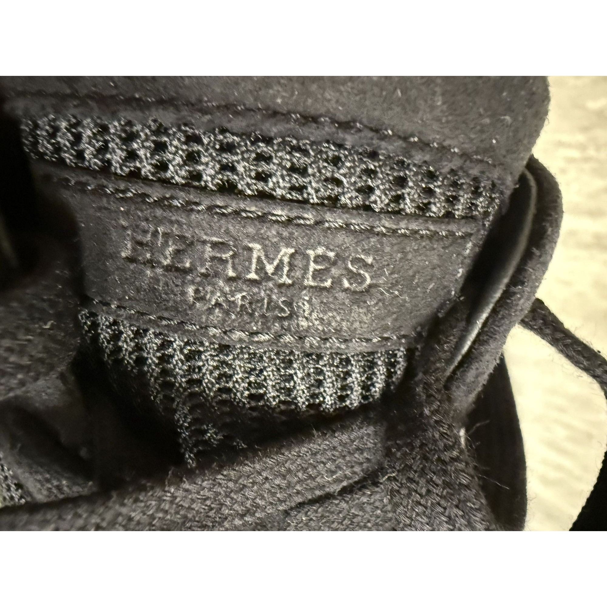 Hermes Hermes Black Lace-Up Sneakers Womens Size 40 Vegan Leather & Size US 7 / EU 40 - 9 Thumbnail