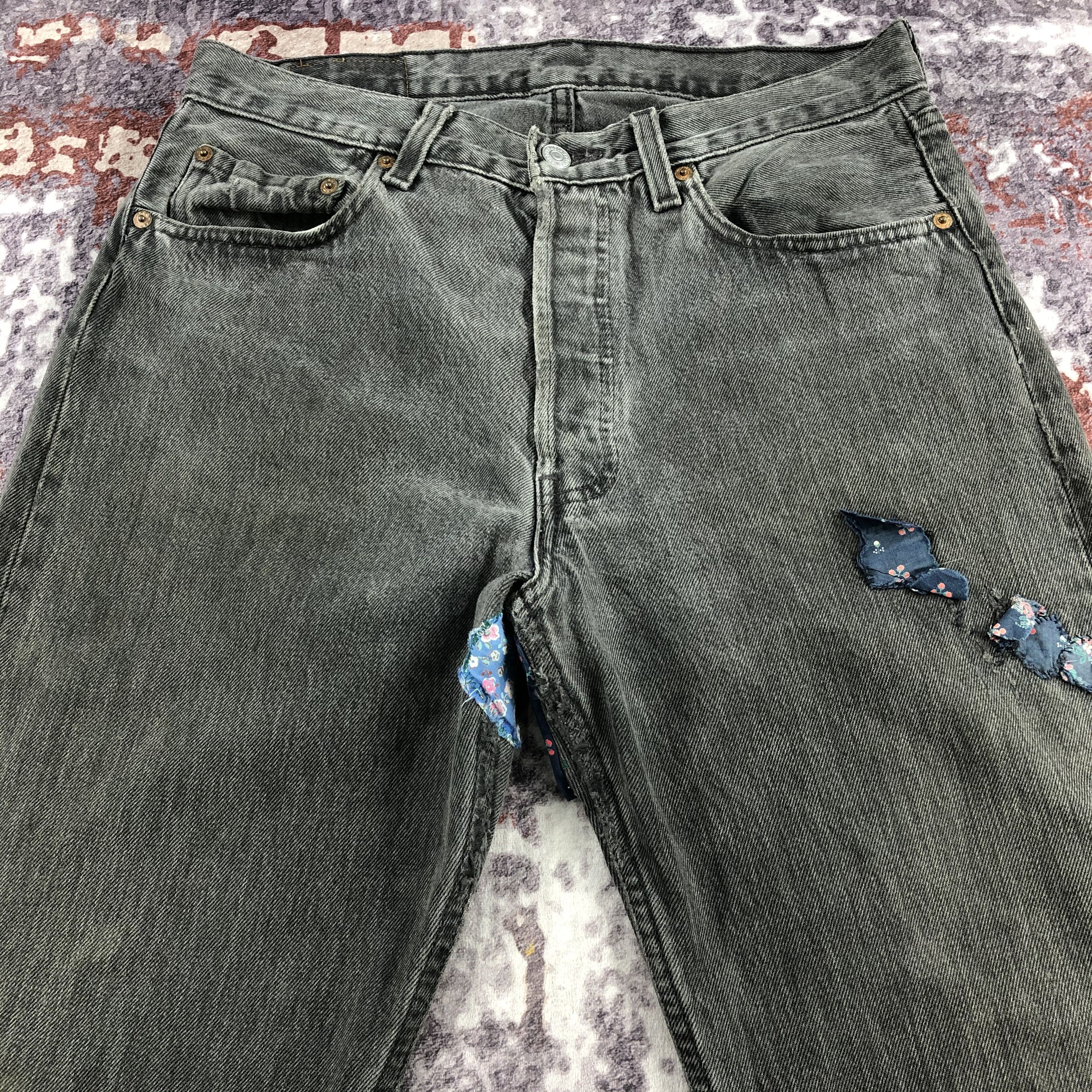 Levi's × Vintage Vintage 90s Levis 501 Ripped Jeans-JM2644 Size US 32 / EU 48 - 3 Thumbnail
