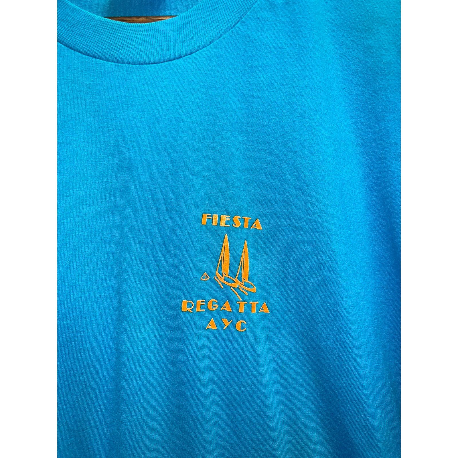 Hanes Vintage Regatta Shirt Fiesta Regatta AYC Boat Blue Sail Boat Size US L / EU 52-54 / 3 - 3 Thumbnail