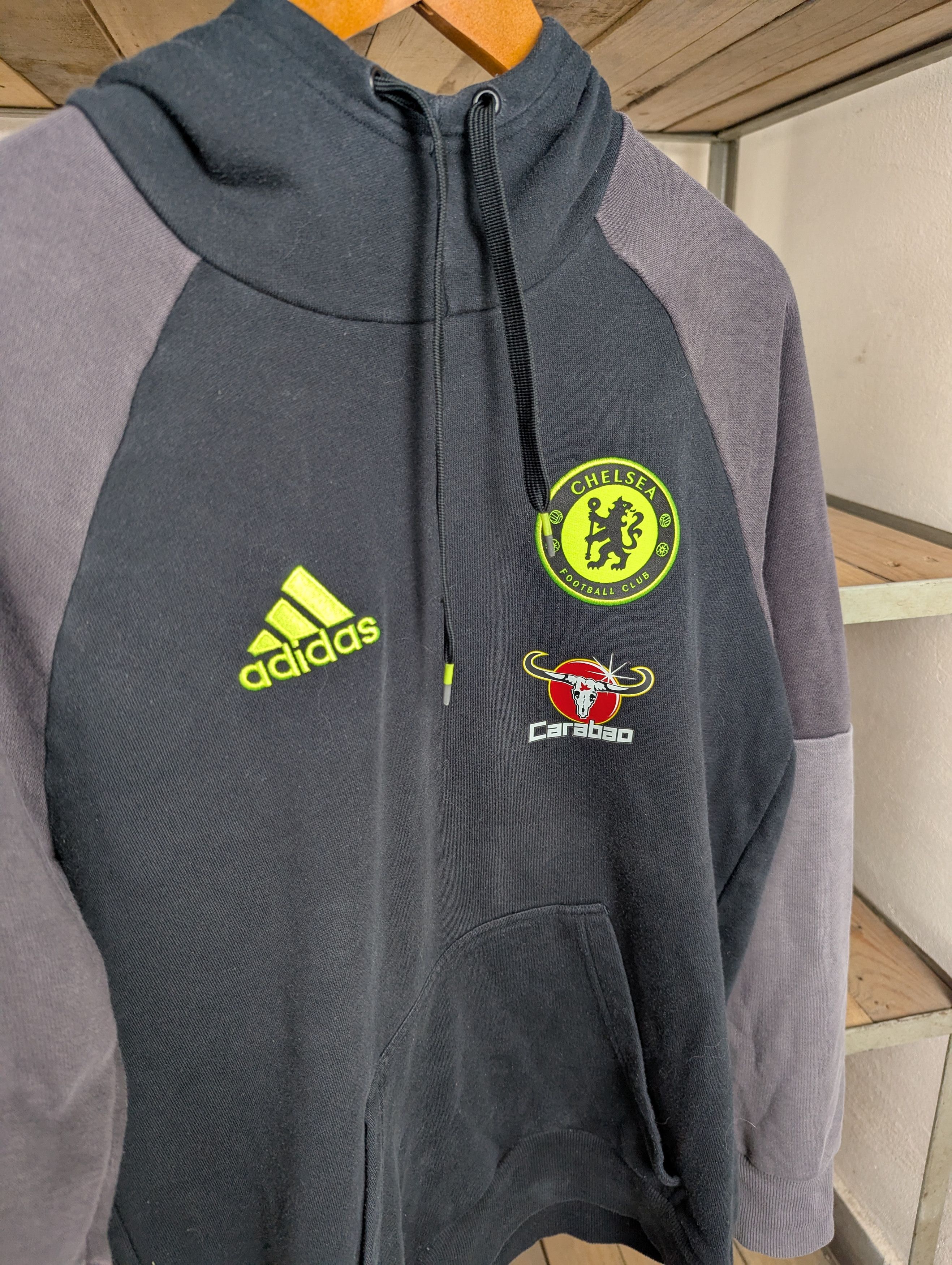 Adidas × Chelsea Soccer Adidas Chelsea FC Carabao Pullover Hoodie Black/Grey Size M Size US M / EU 48-50 / 2 - 3 Thumbnail