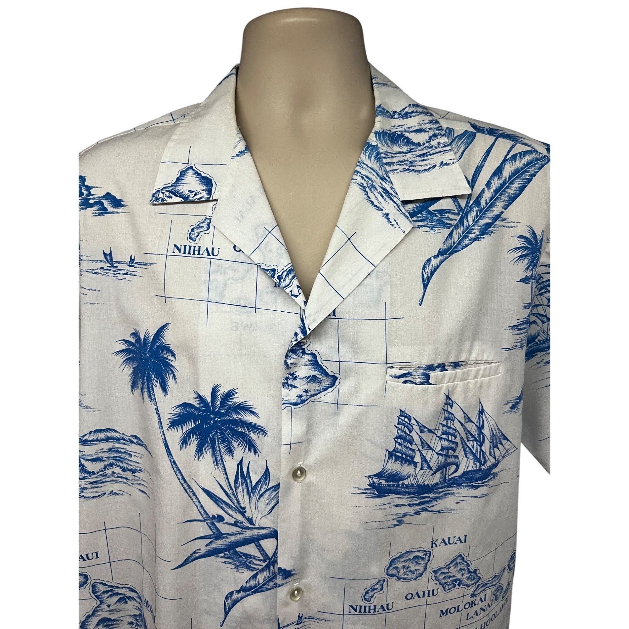 Vintage Kai Nani Vintage Hawaii Aloha Nautical Button Up Shirt Size US XL / EU 56 / 4 - 4 Thumbnail