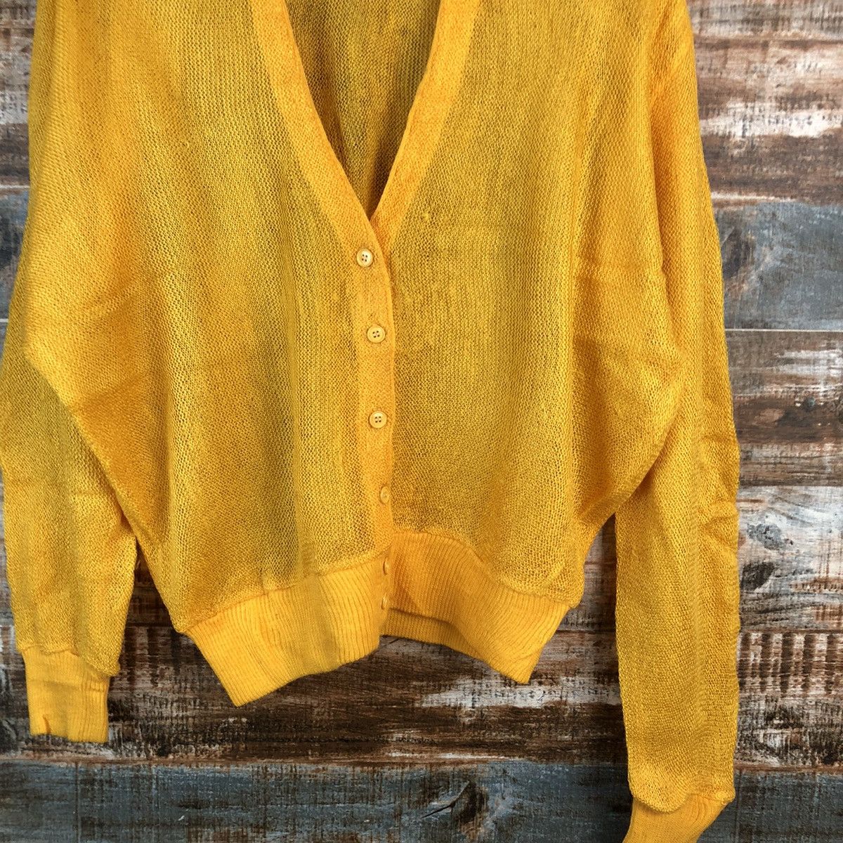 Japanese Brand Ladies Fashion japan vintage Yellow Cardigan Knitwear #A2466 Size M / US 6-8 / IT 42-44 - 6 Thumbnail