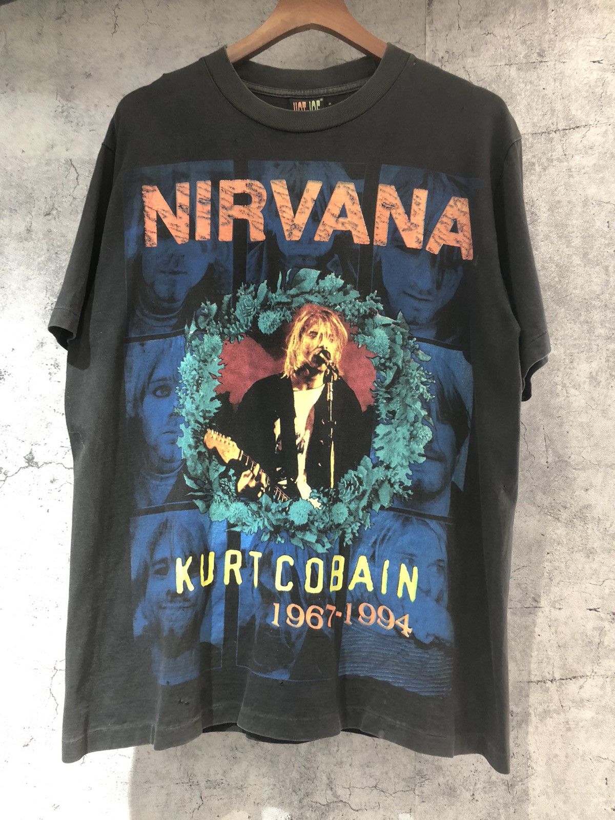Nirvana × Vintage Vintage 90s Kurt Cobain Nirvana bootleg t shirt