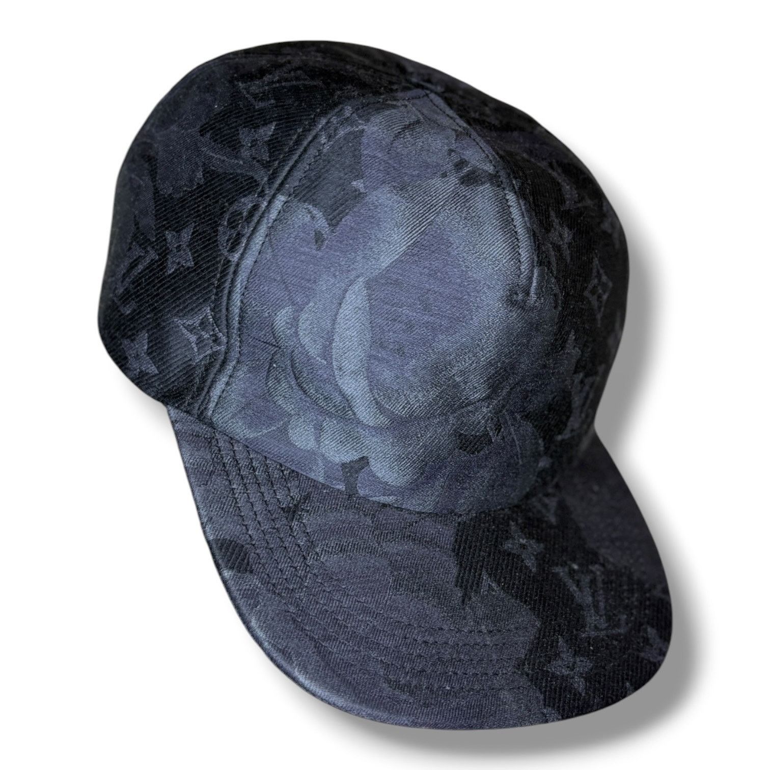 Louis Vuitton Louis Vuitton Black & Grey Floral Monogram Hat Size ONE SIZE - 4 Thumbnail