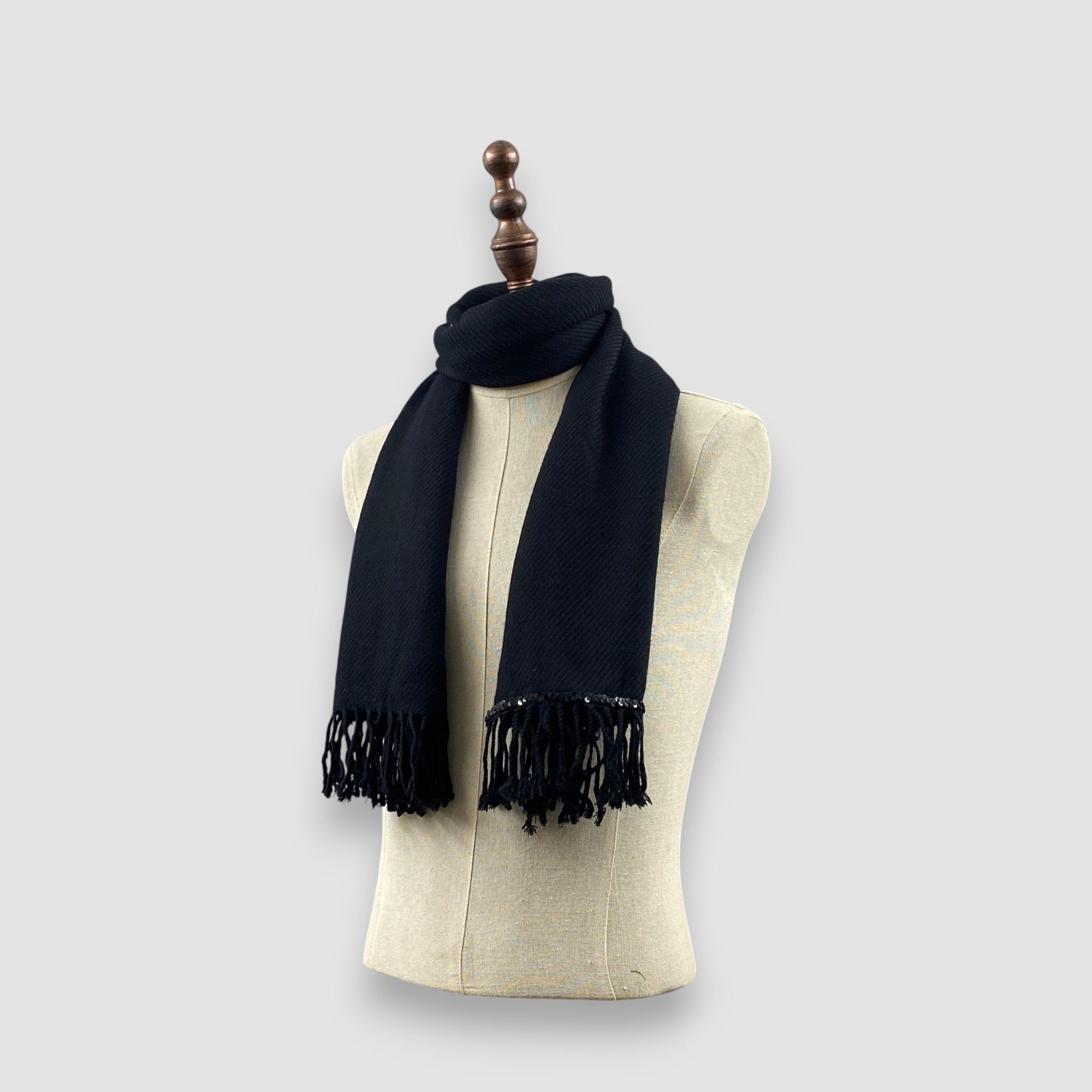 Japanese Brand Vintage Trend Trad Scarf Muffler Wool Wraps Babuskha Scarves Size ONE SIZE - 1 Thumbnail