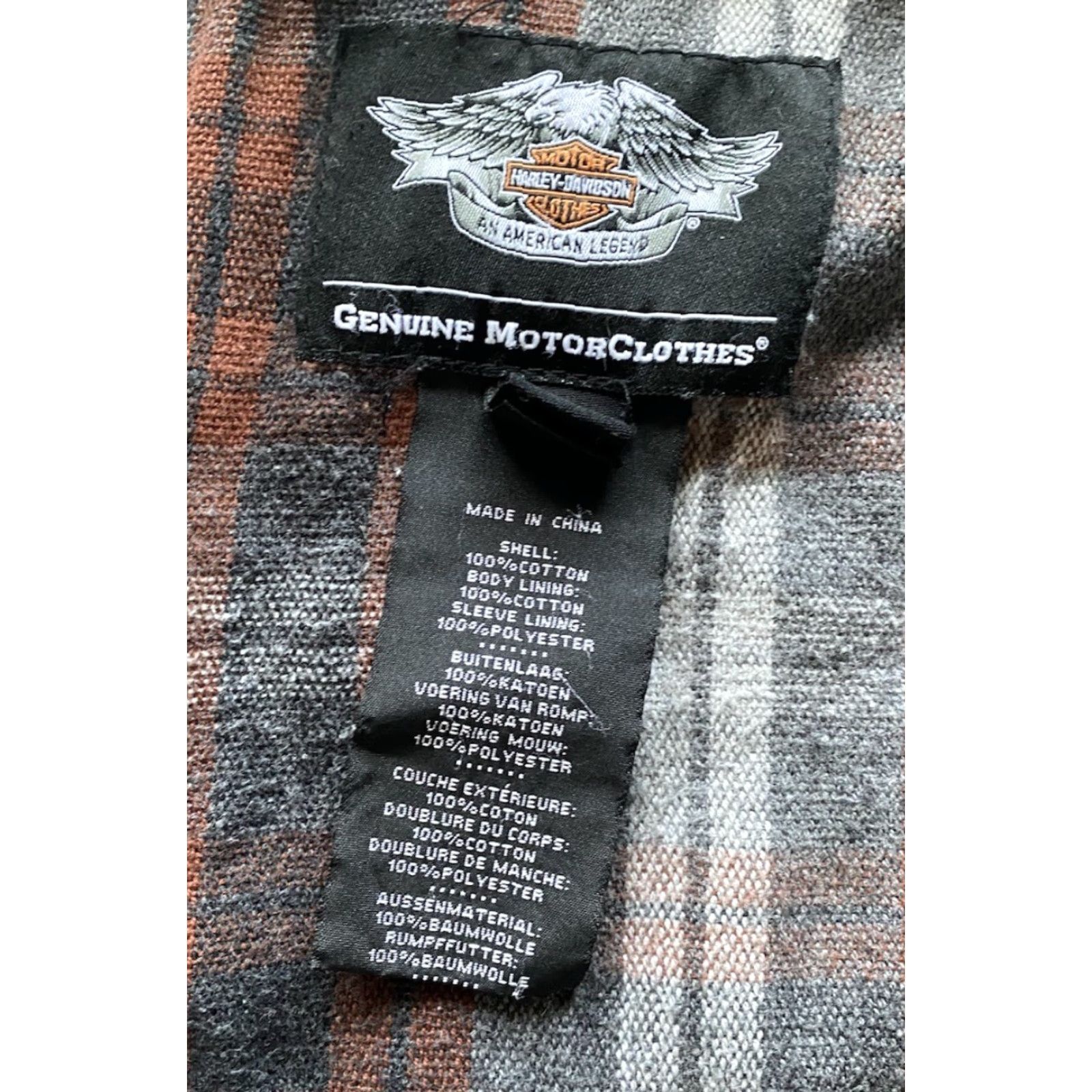 Harley Davidson VINTAGE Harley-Davidson Button-Up Shirt Flannel Lined Embroidered Pockets XL Men Missing Button Repair Needed Size US XL / EU 56 / 4 - 3 Thumbnail