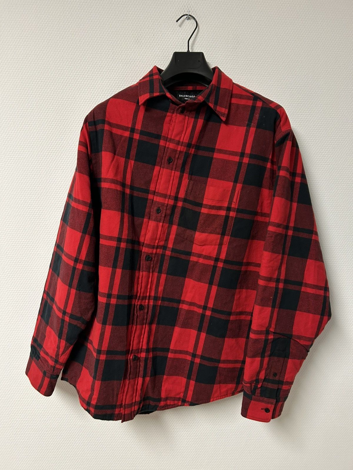 Balenciaga 2021 quilted padded flannel plaid red Size US S / EU 44-46 / 1 - 1 Thumbnail