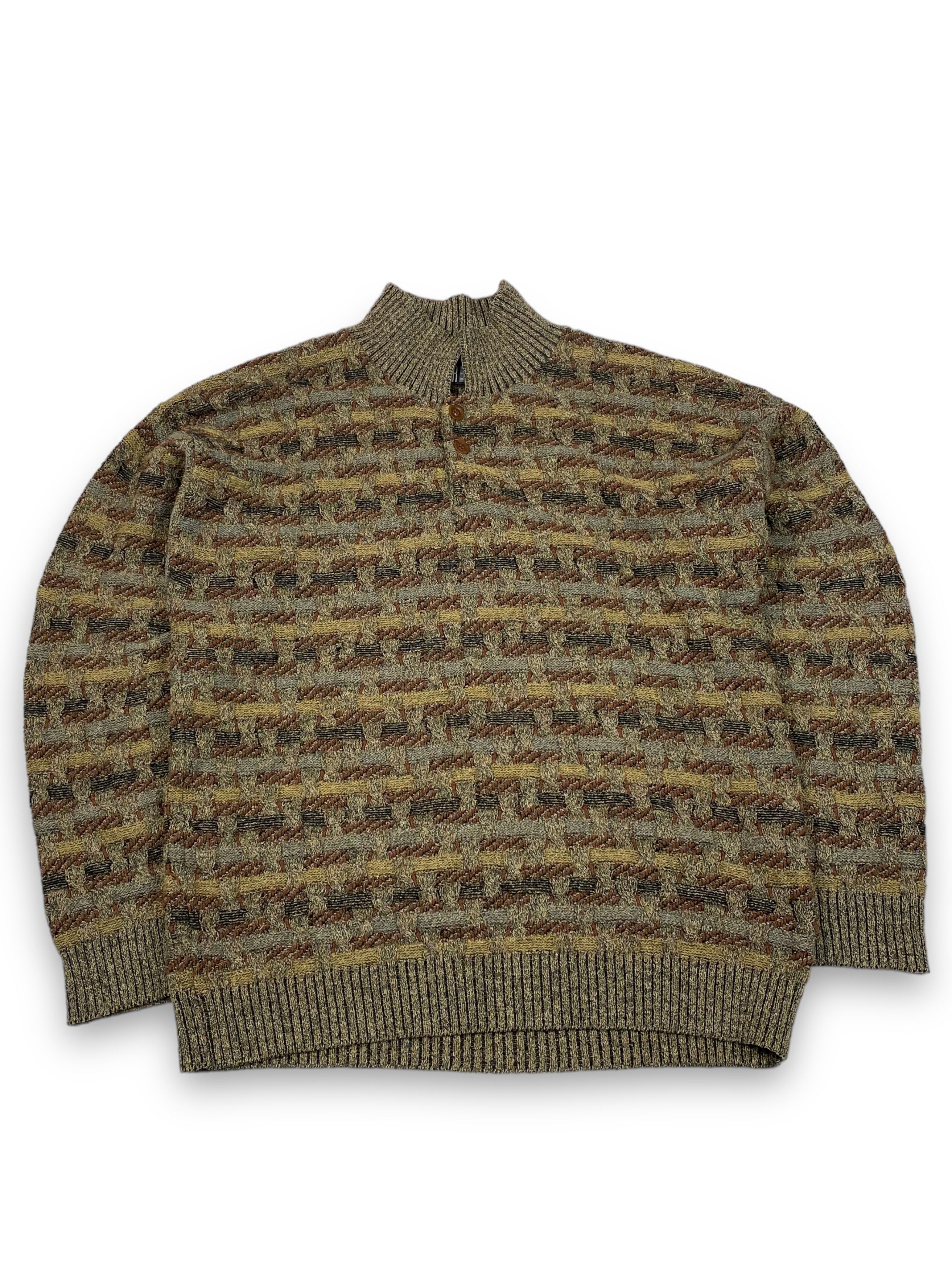 Vintage 90s Vintage TSR Made In USA Cable Knit Multi Sweater M716 Size US XL / EU 56 / 4 - 1 Thumbnail