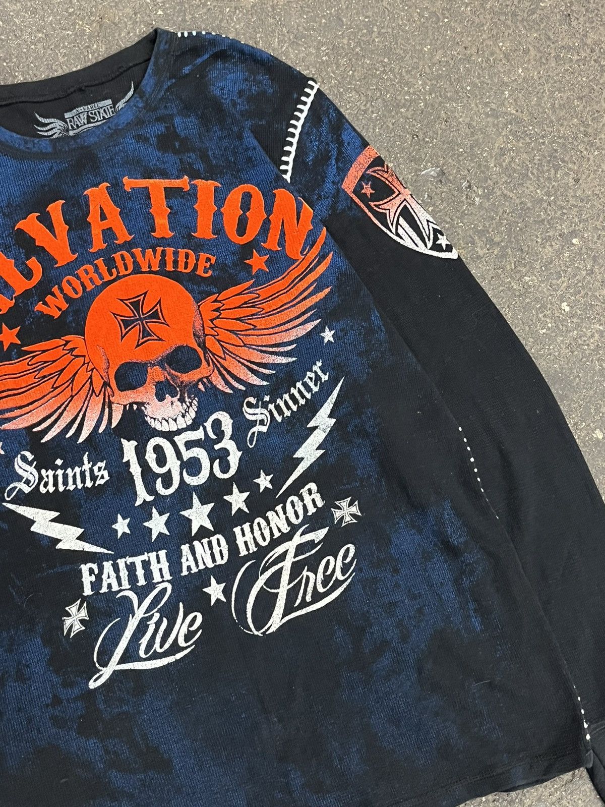 Affliction × Vintage Affliction style y2k grunge thermal skull streetwear hype Size US XL / EU 56 / 4 - 5 Thumbnail