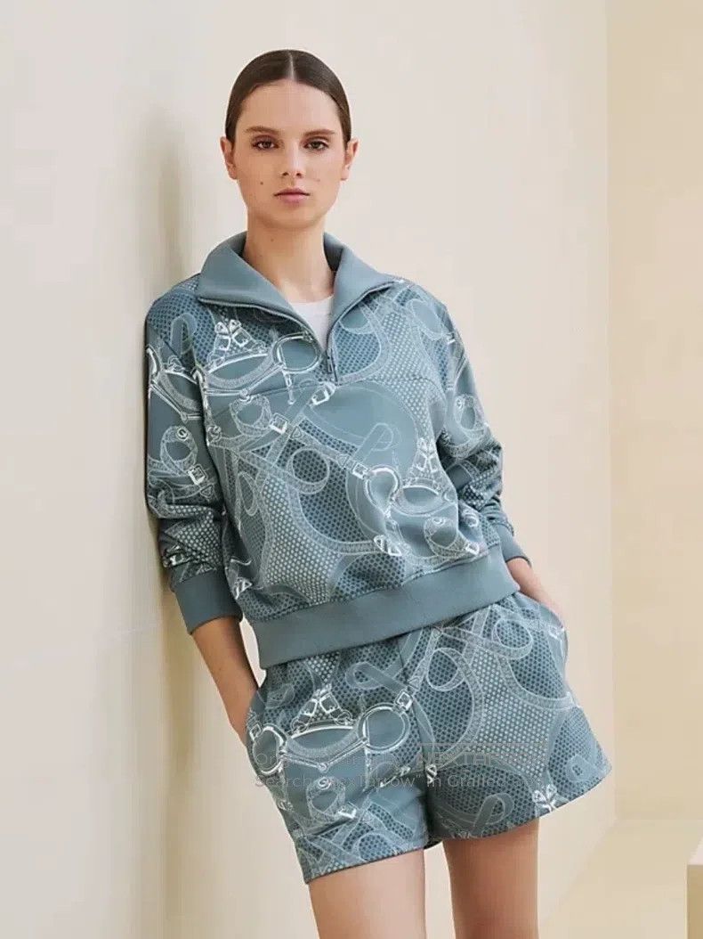 Hermes Hermes 24-Year Classic Pattern Hoodie and Shorts Set Size XXS / US 00 / IT 34 - 3 Thumbnail