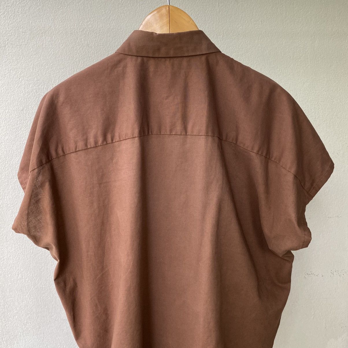Norma Kamali Norma Kamali Brown Cap Sleeve Shirt Size M / US 6-8 / IT 42-44 - 15 Thumbnail