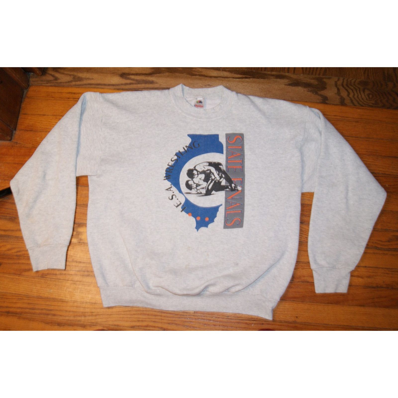 Fruit Of The Loom VTG ILLINOIS High School Wrestling State XL Sweatshirt USA Size US XL / EU 56 / 4 - 2 Thumbnail
