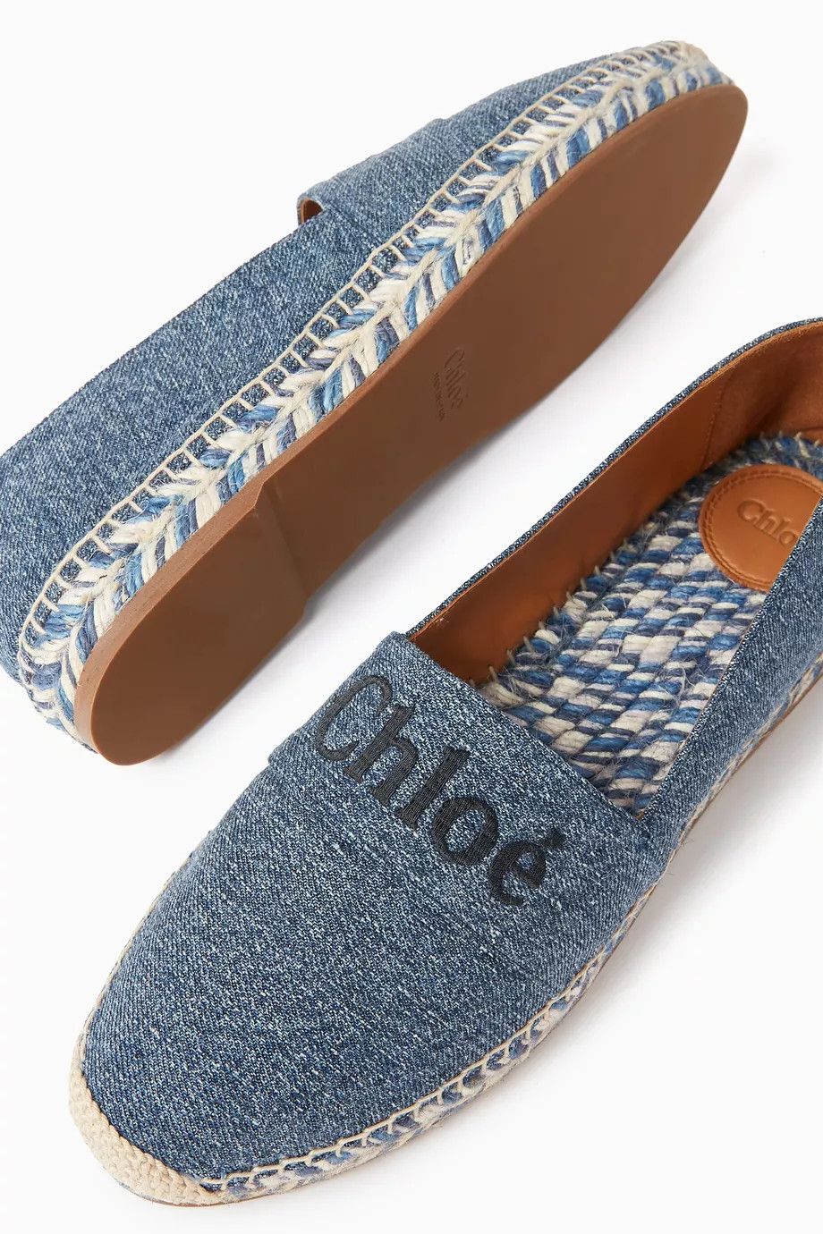 Chloe o1loc1c0325 CHC23 Piia Flat Espadrilles in Blue Size US 7 / IT 37 - 3 Thumbnail