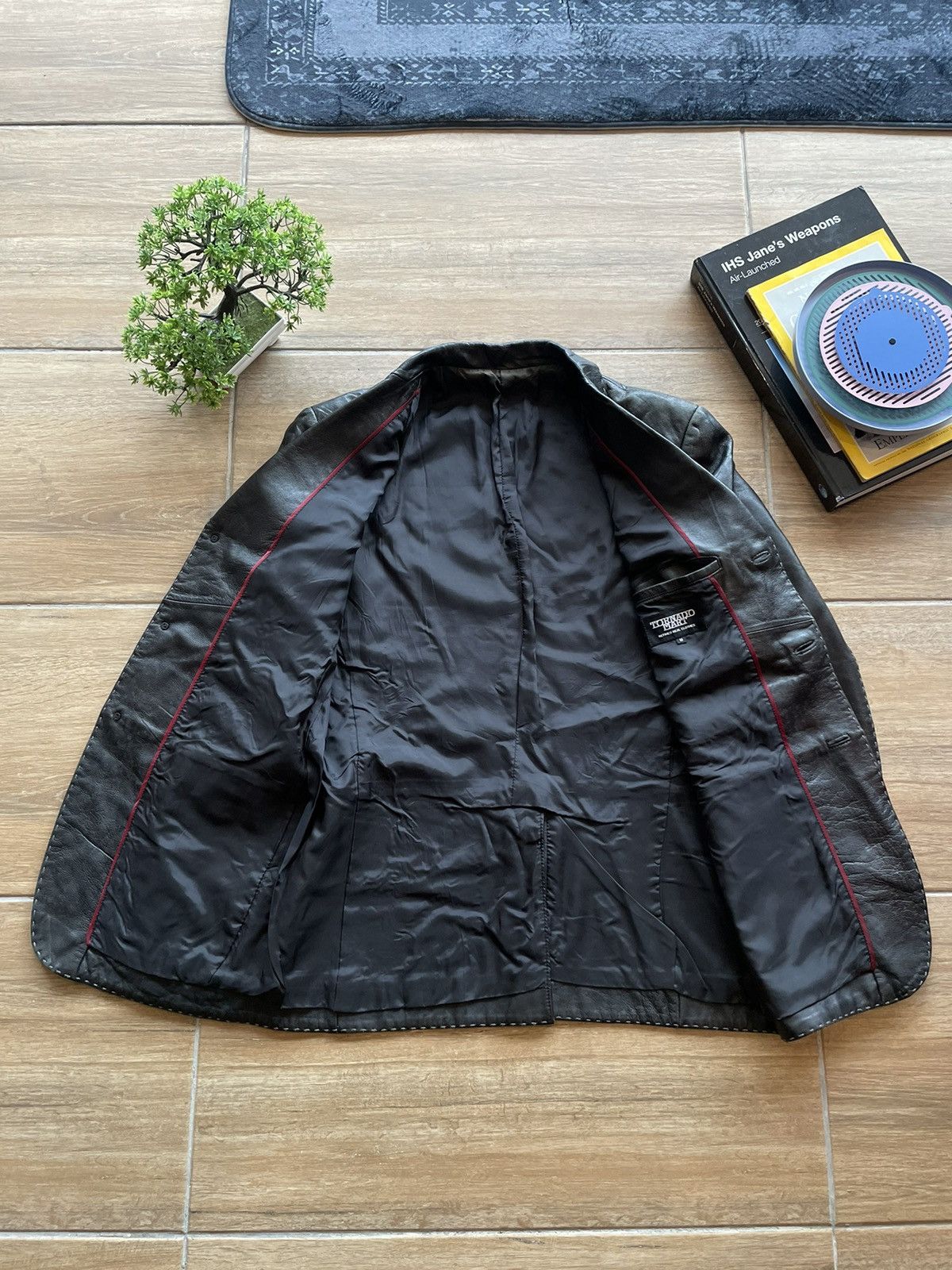 Japanese Brand × Le Grande Bleu (L.G.B.) × Tornado Mart Tornado Mart Leather Stitched Blazer Size US M / EU 48-50 / 2 - 12 Thumbnail