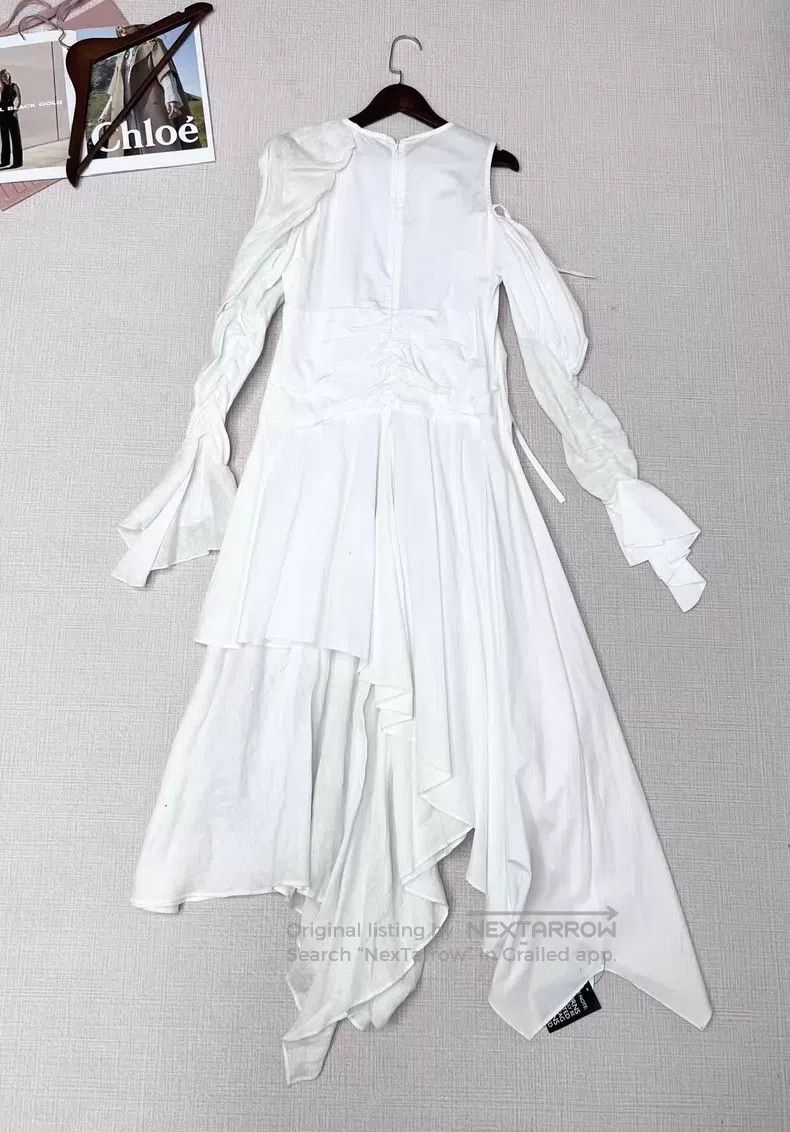 Loewe Loewe Fairies Series White Asymmetrical Waistline Dress Size S / US 4 / IT 40 - 2 Thumbnail