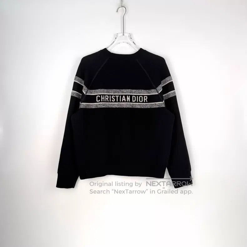 Dior Dior Dark blue classic logo cashmere sweater Size S / US 4 / IT 40 - 4 Thumbnail