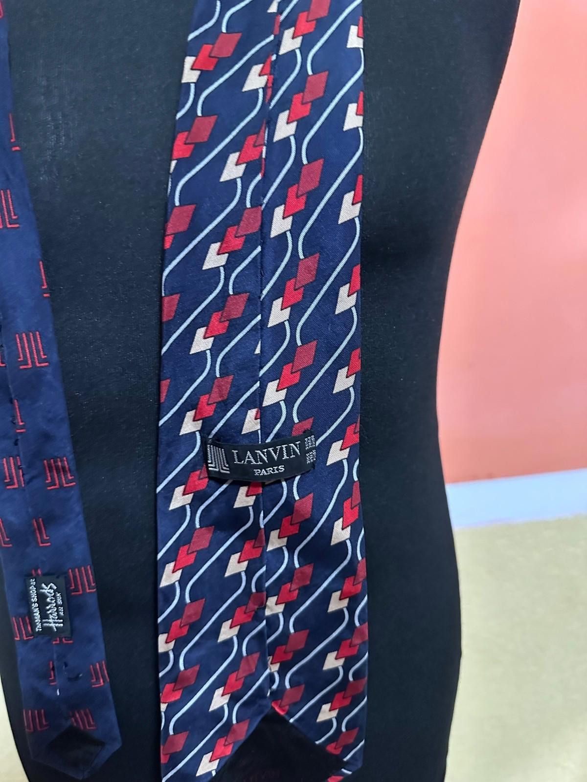 Lanvin Lanvin Paris Tie Silk Blue Size ONE SIZE - 5 Thumbnail