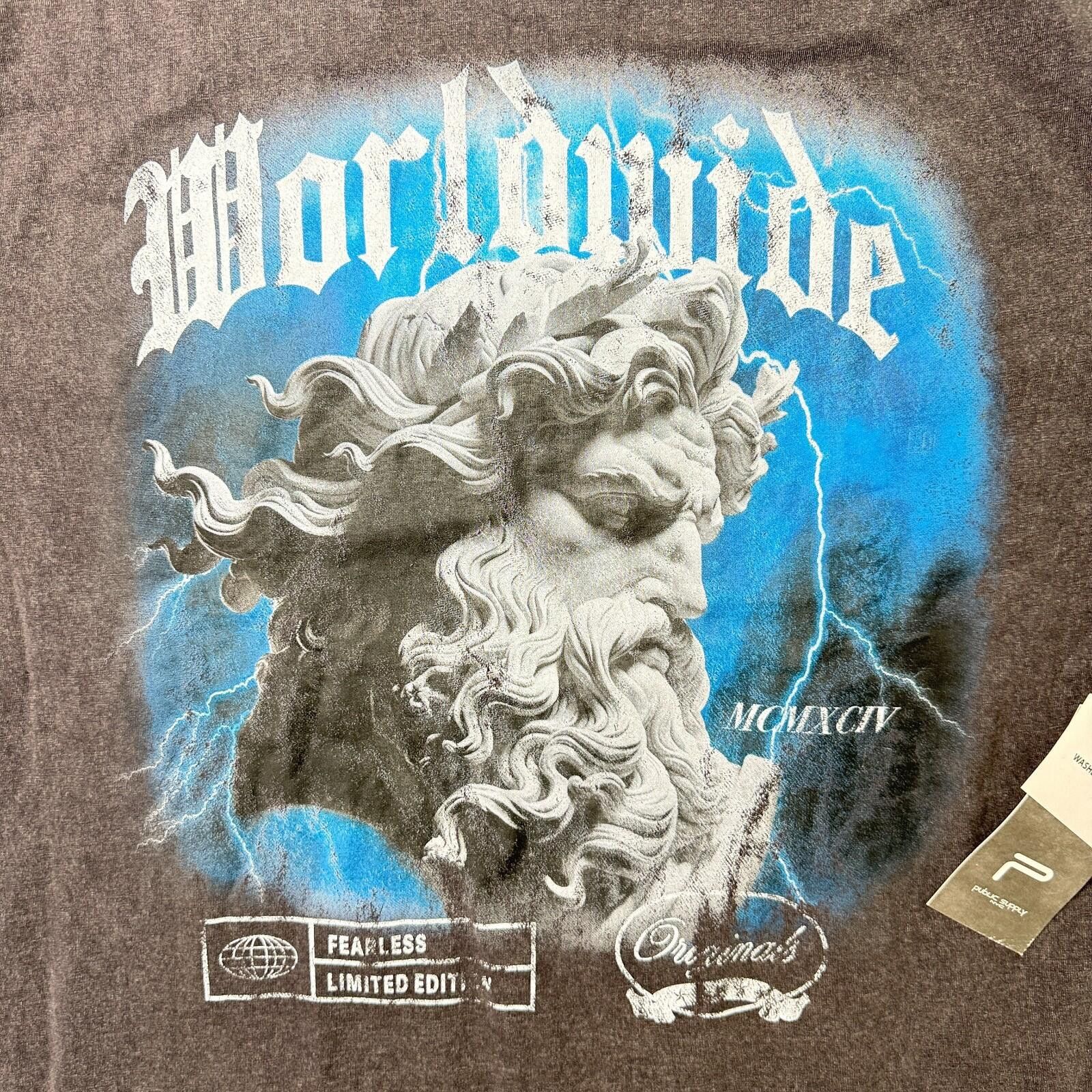 Other Public Supply Worldwide Graphic Oversized Acid Wash Men’s L Size US L / EU 52-54 / 3 - 3 Thumbnail