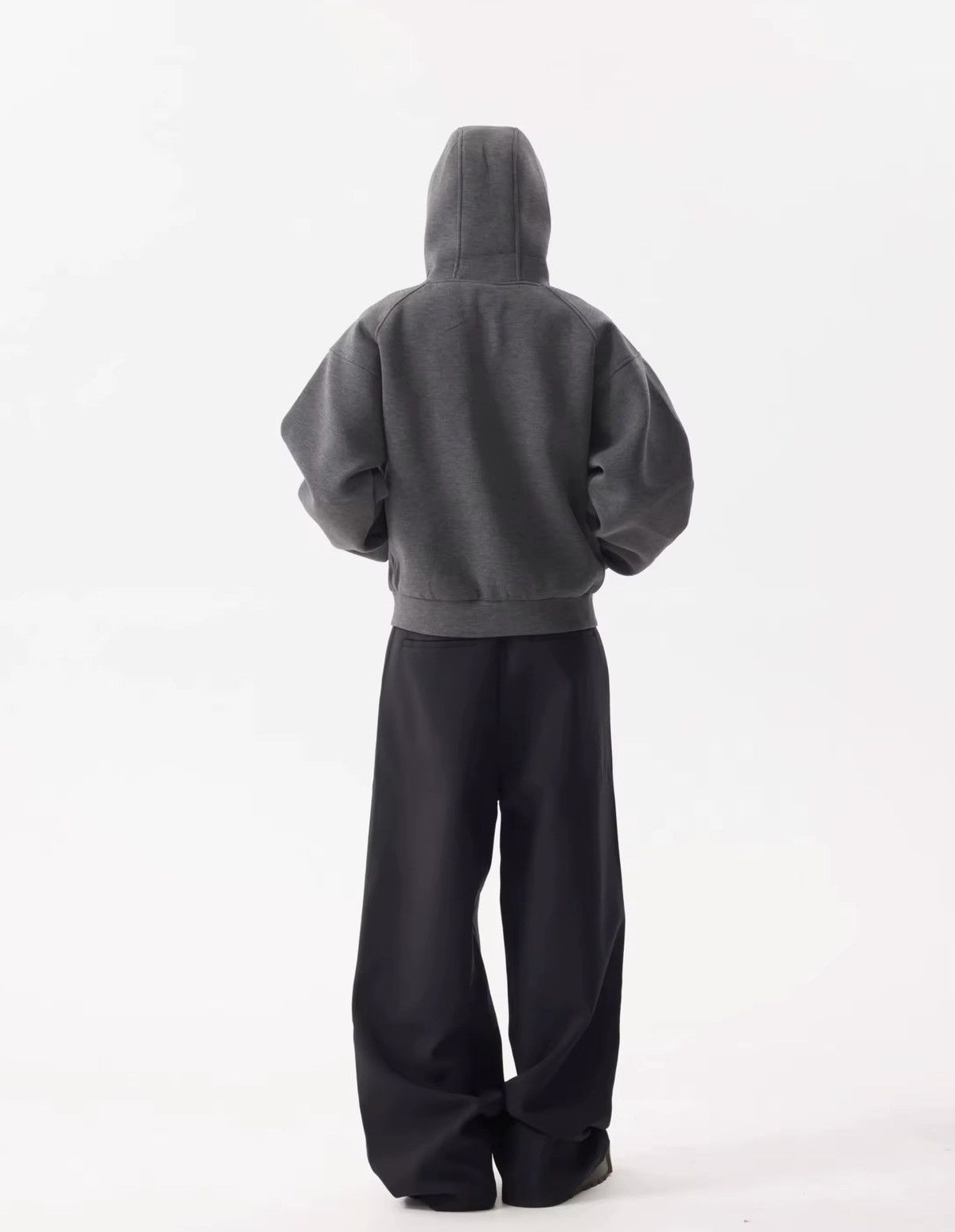 Designer Streetwear Design Deconstructed Loose Dark Gray Zip Hoodie Size US XL / EU 56 / 4 - 3 Thumbnail