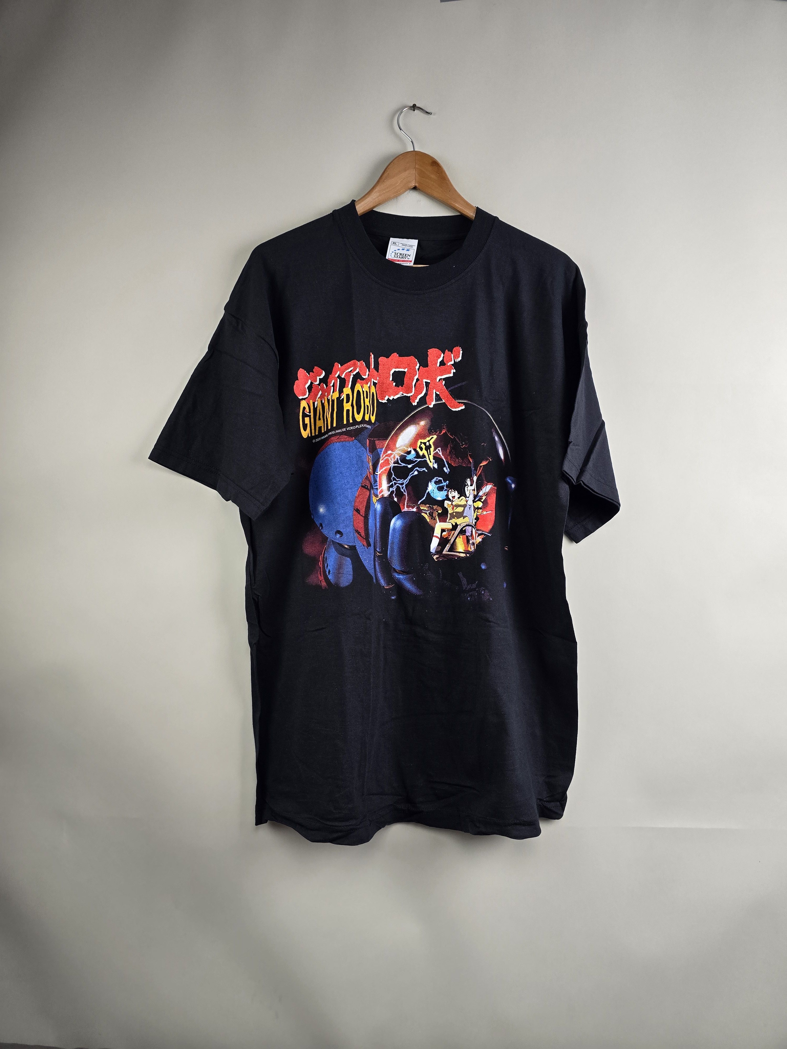 Image of Anima x Movie 2000 Giant Robo Vintage Screen Stars Anime Tee XL in Black, Men's