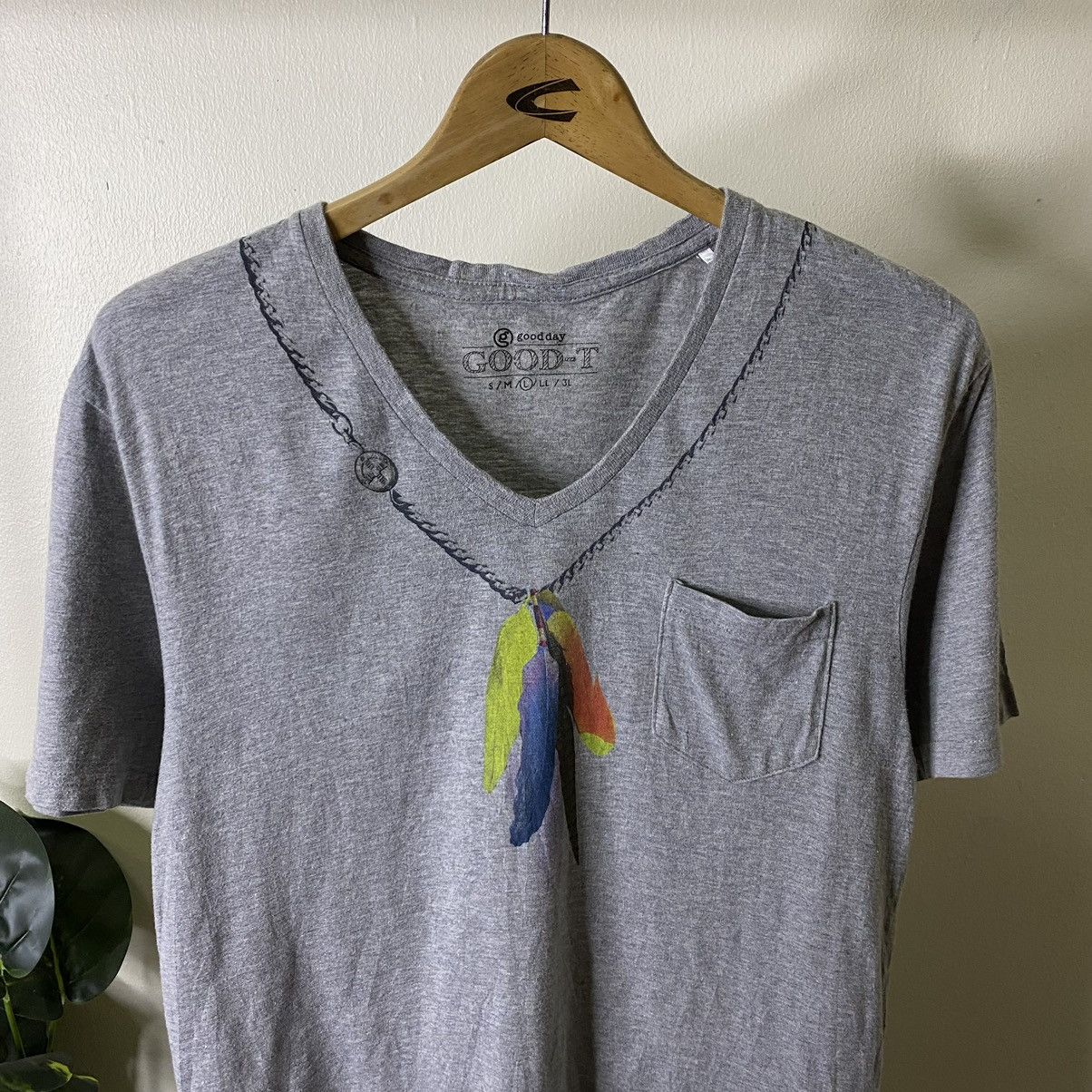 Japanese Brand Good Day Goros Feathers Marcelo Burlon Style Tee Size US M / EU 48-50 / 2 - 2 Thumbnail
