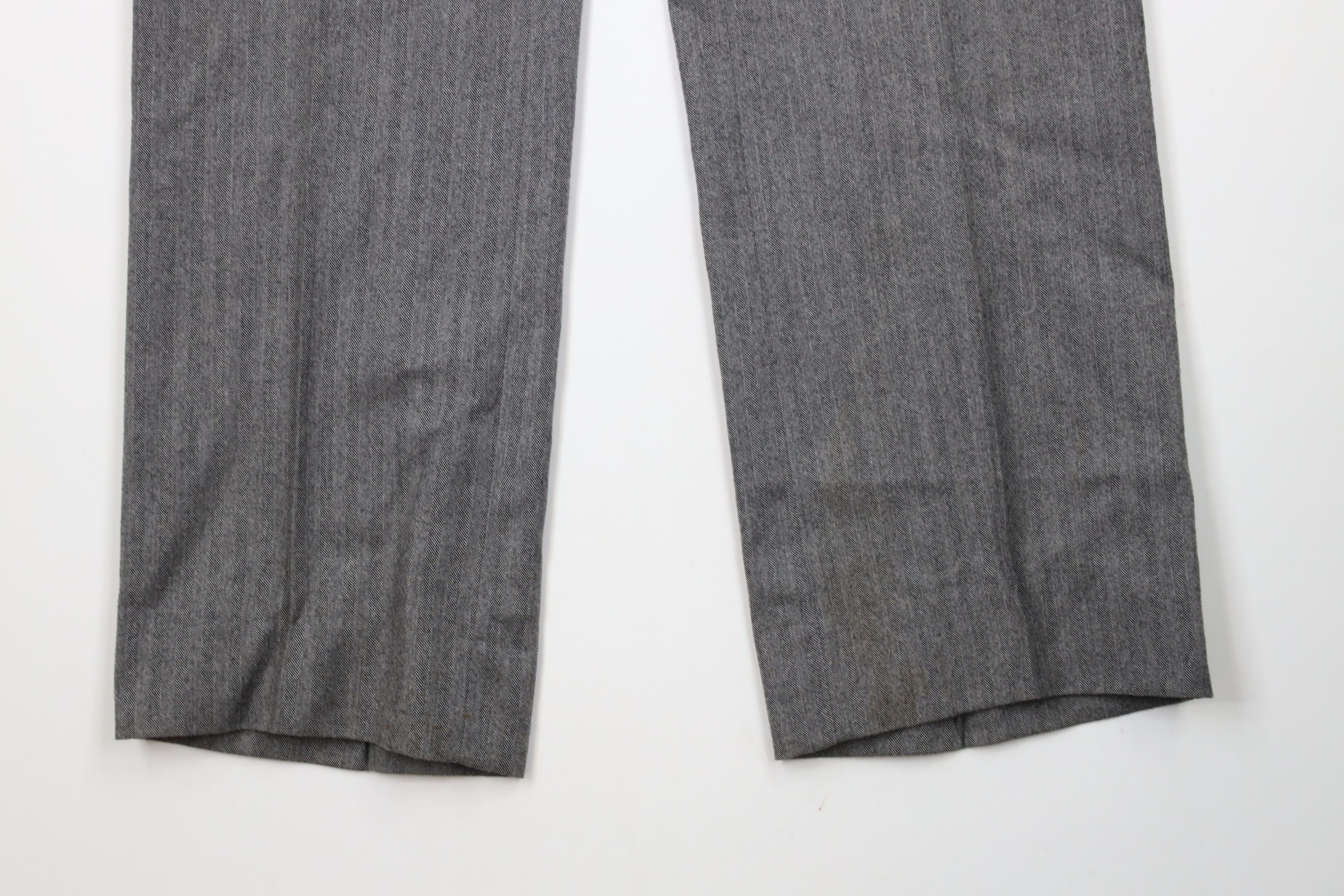 Vintage Vintage 70s Streetwear Wool Herringbone Wide Leg Chino Pants Size US 36 / EU 52 - 4 Thumbnail