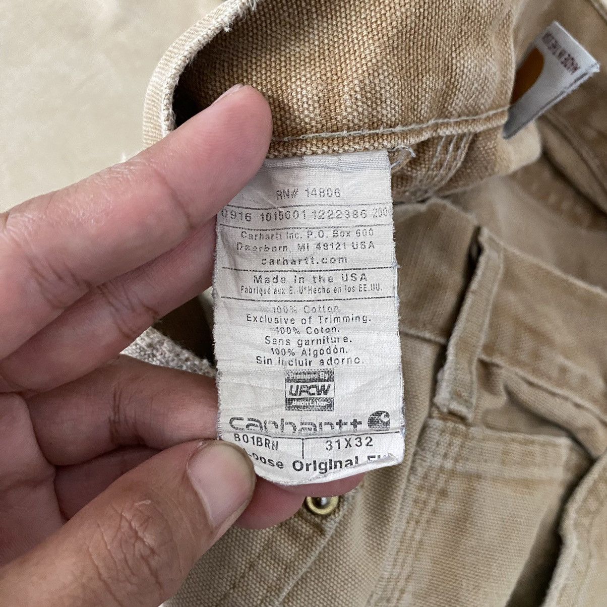 Carhartt Vintage Carhartt Double Knee Faded Tan Carpenter Pants Size US 29 - 22 Thumbnail