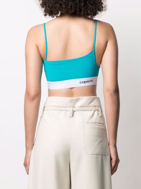 Coperni o1mle0524 Asymmetric Cropped Top in Turquoise Size M / US 6-8 / IT 42-44 - 3 Thumbnail