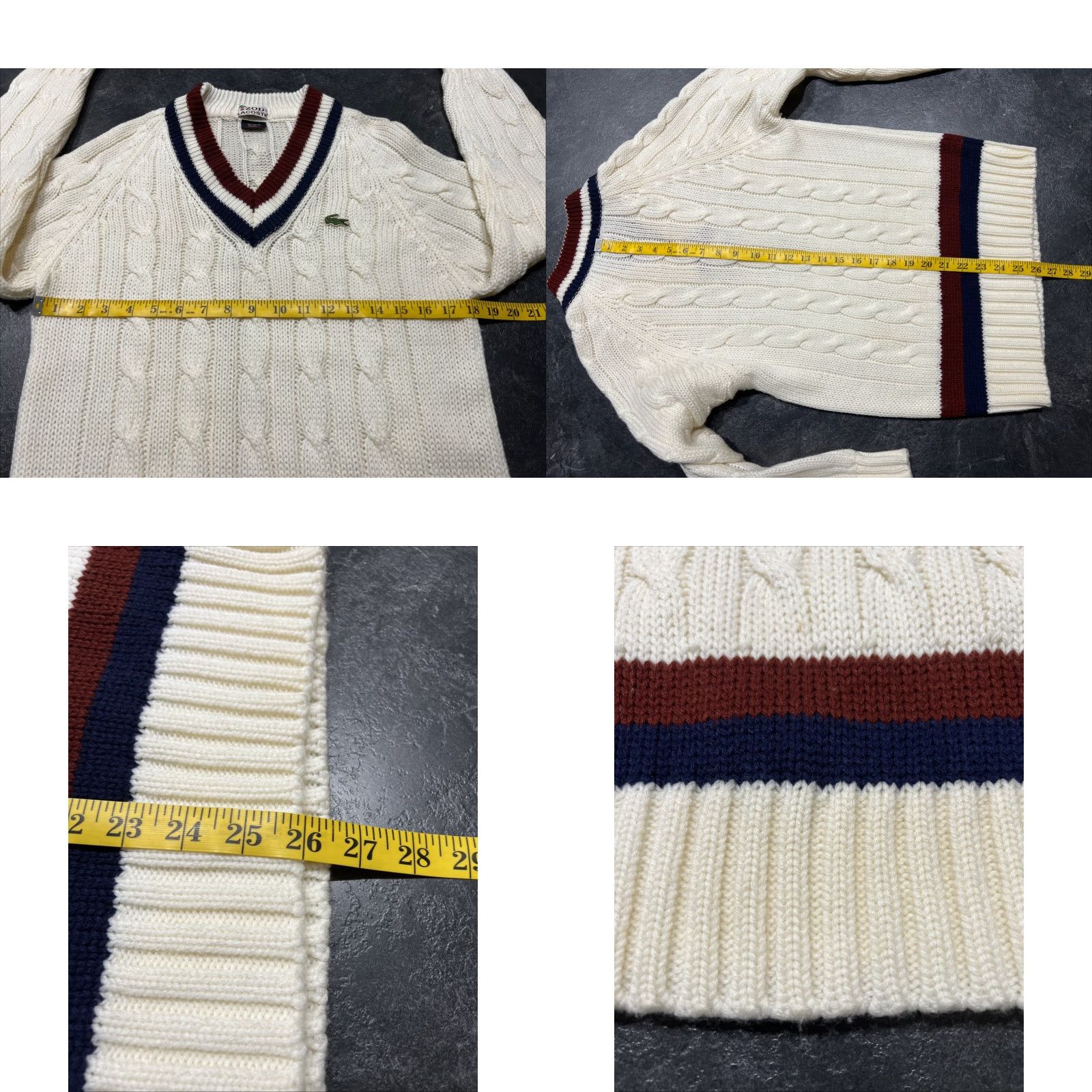 Izod Izod Lacoste Sweater Striped Mens M Red White Blue Size US M / EU 48-50 / 2 - 8 Thumbnail
