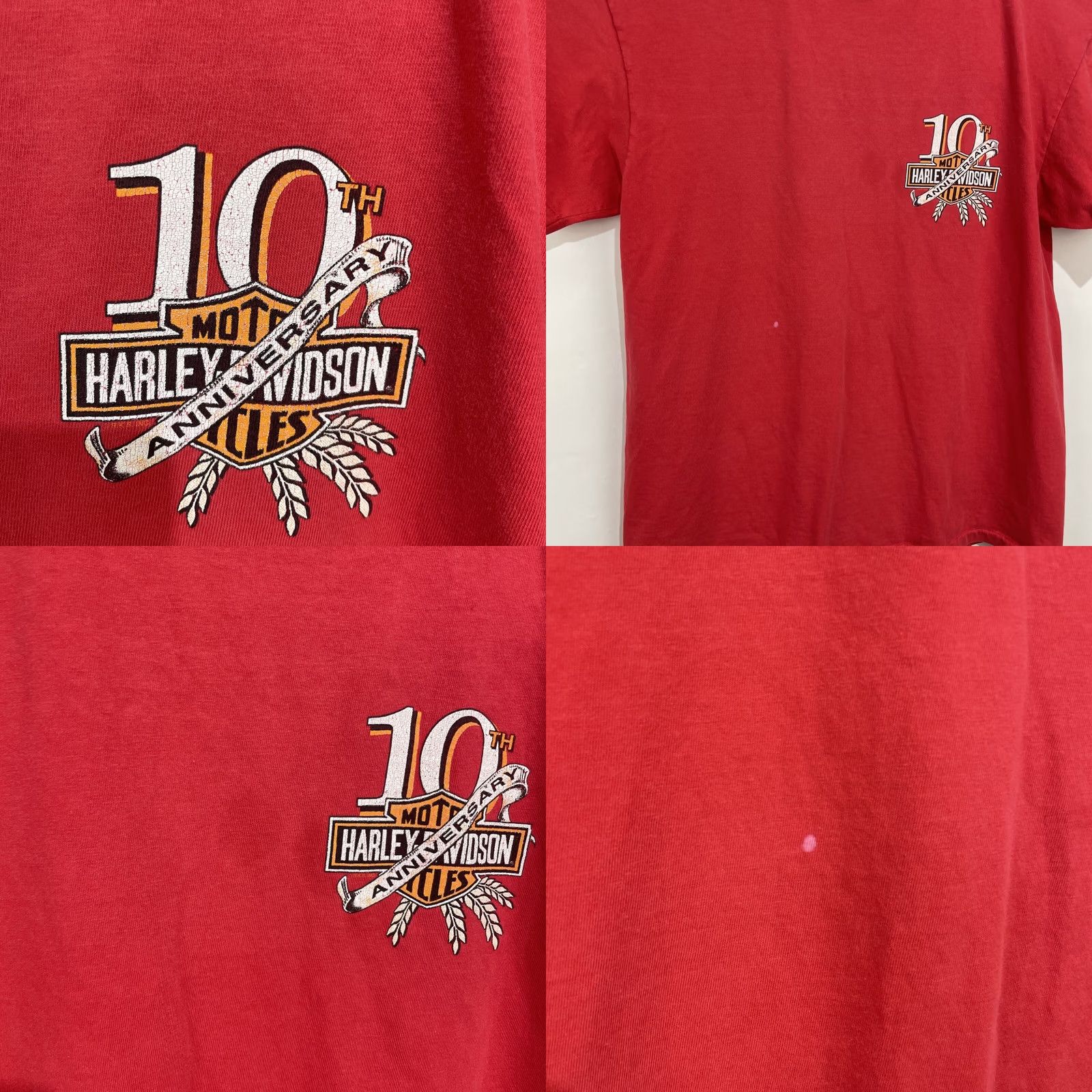 Harley Davidson VINTAGE Harley-Davidson T Shirt Mens L Red 90s Biker Motorcycle Logo Double-Sided Crew Neck Short Sleeve Cotton Knit Ready for Wear Size US L / EU 52-54 / 3 - 8 Thumbnail