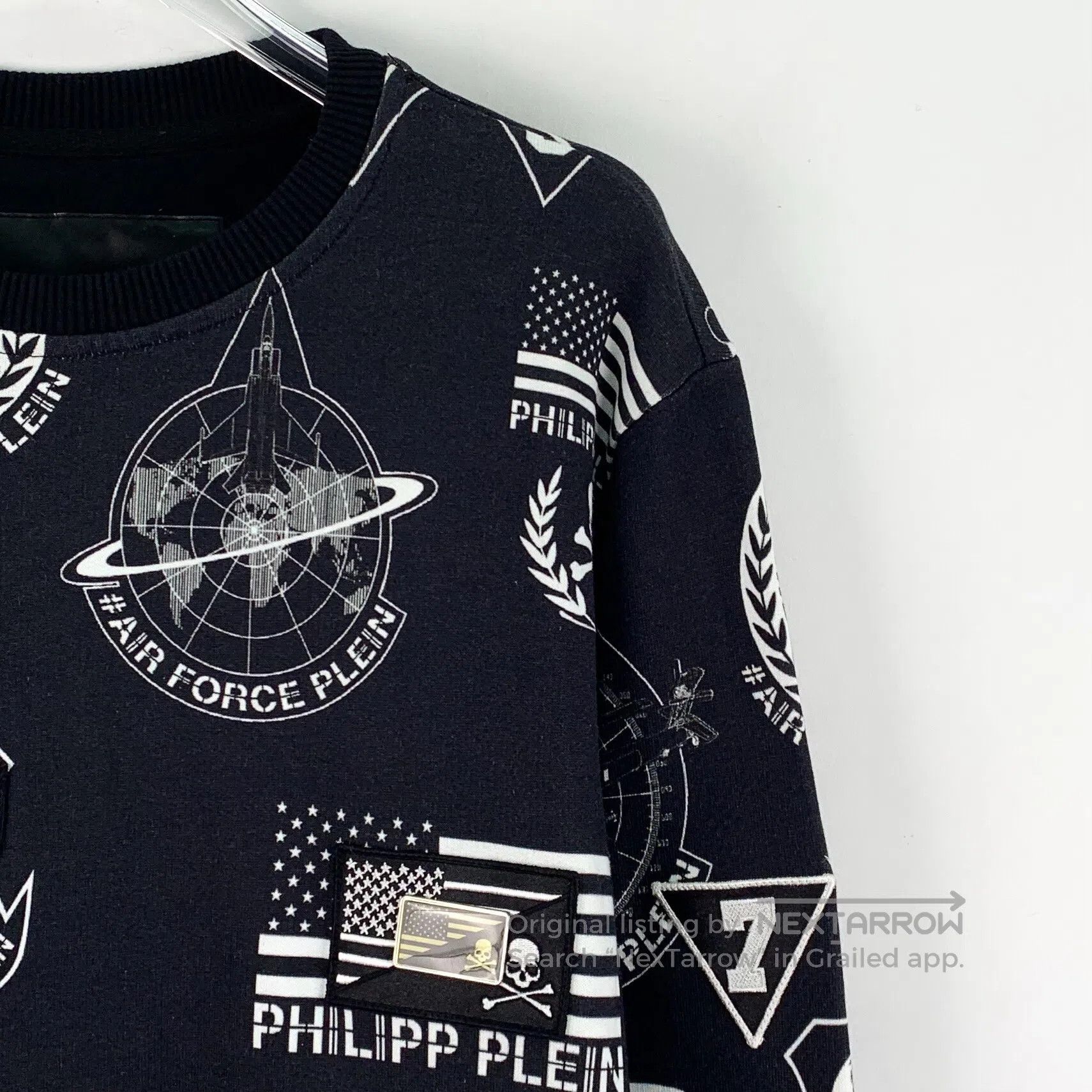 Philipp Plein Philipp Plein Black cotton round neck long-sleeved sweatsh Size US L / EU 52-54 / 3 - 3 Thumbnail