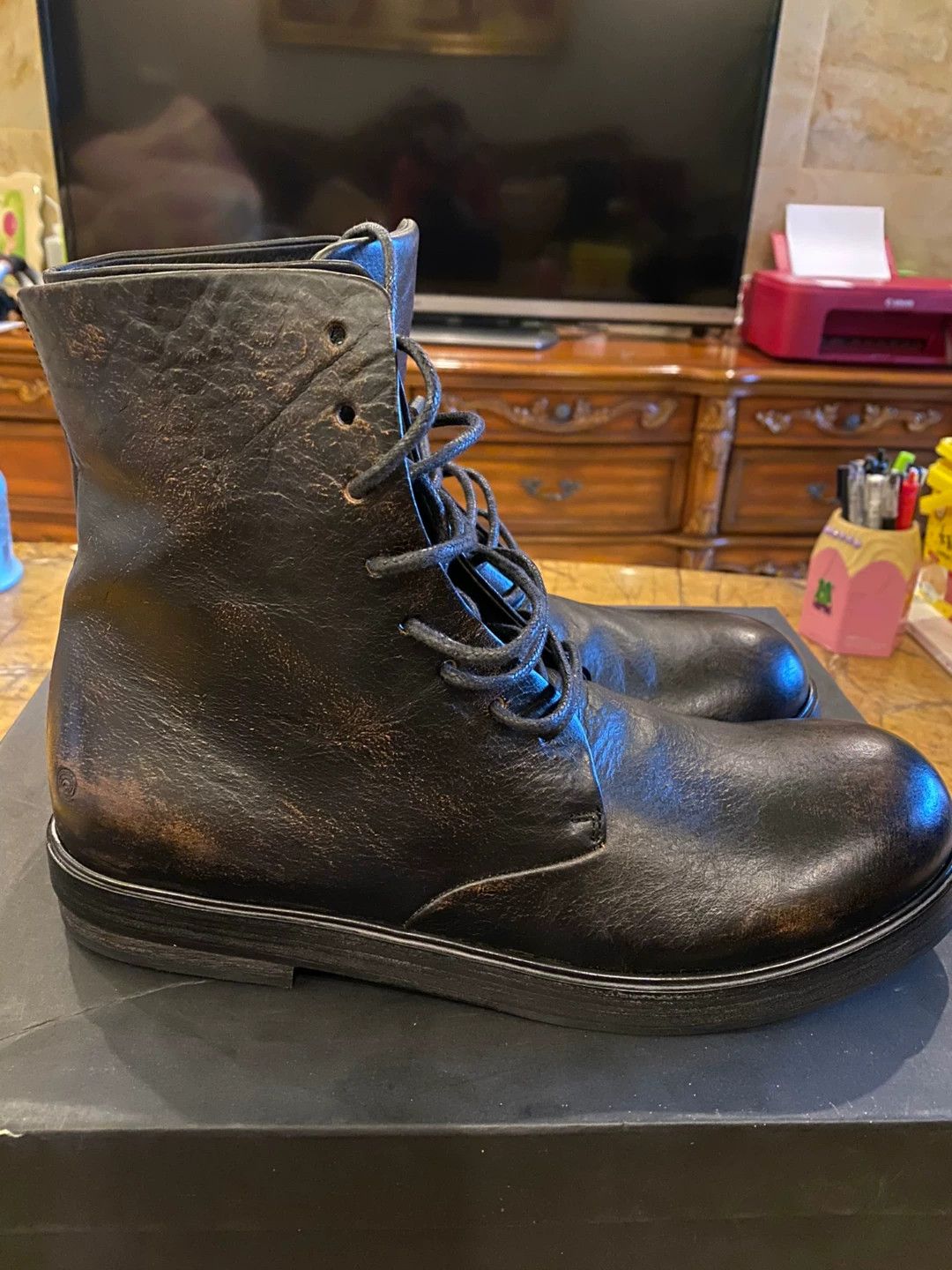 Marsell Marsell mm1178 Distressed Tea Mud Dyed Leather Boots 40 Size US 7 / EU 40 - 5 Thumbnail