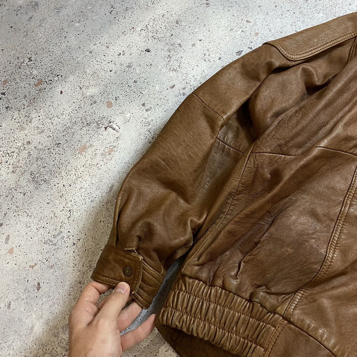 Vintage Vintage 90s Brown Leather Nylon Motorcycle Jacket Y2K Retro Size US XL / EU 56 / 4 - 9 Thumbnail
